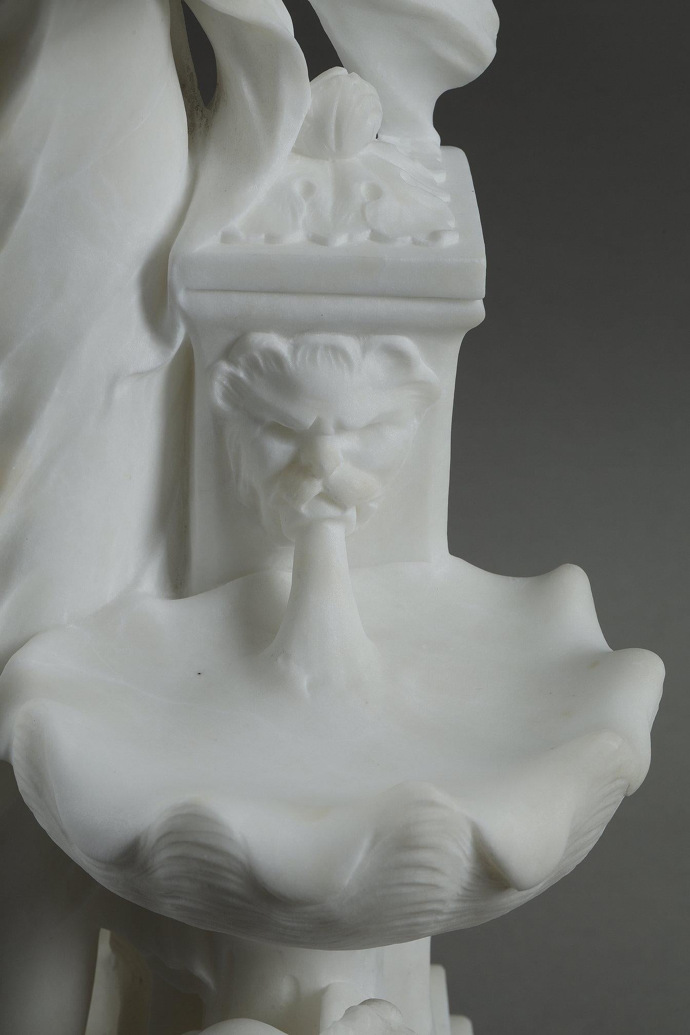 Marble sculpture signed Mathurin Moreau, 