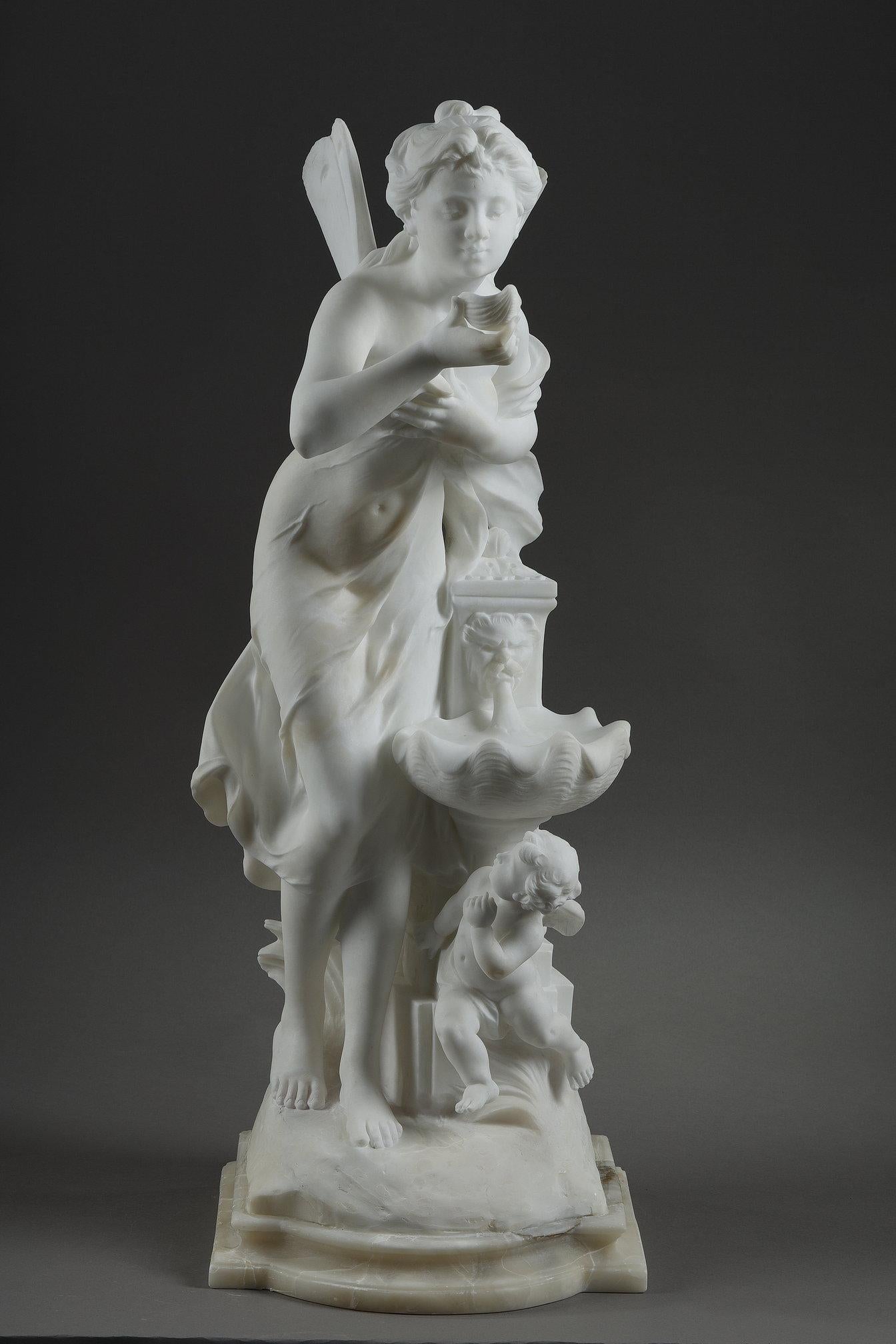 French Marble sculpture signed Mathurin Moreau, 