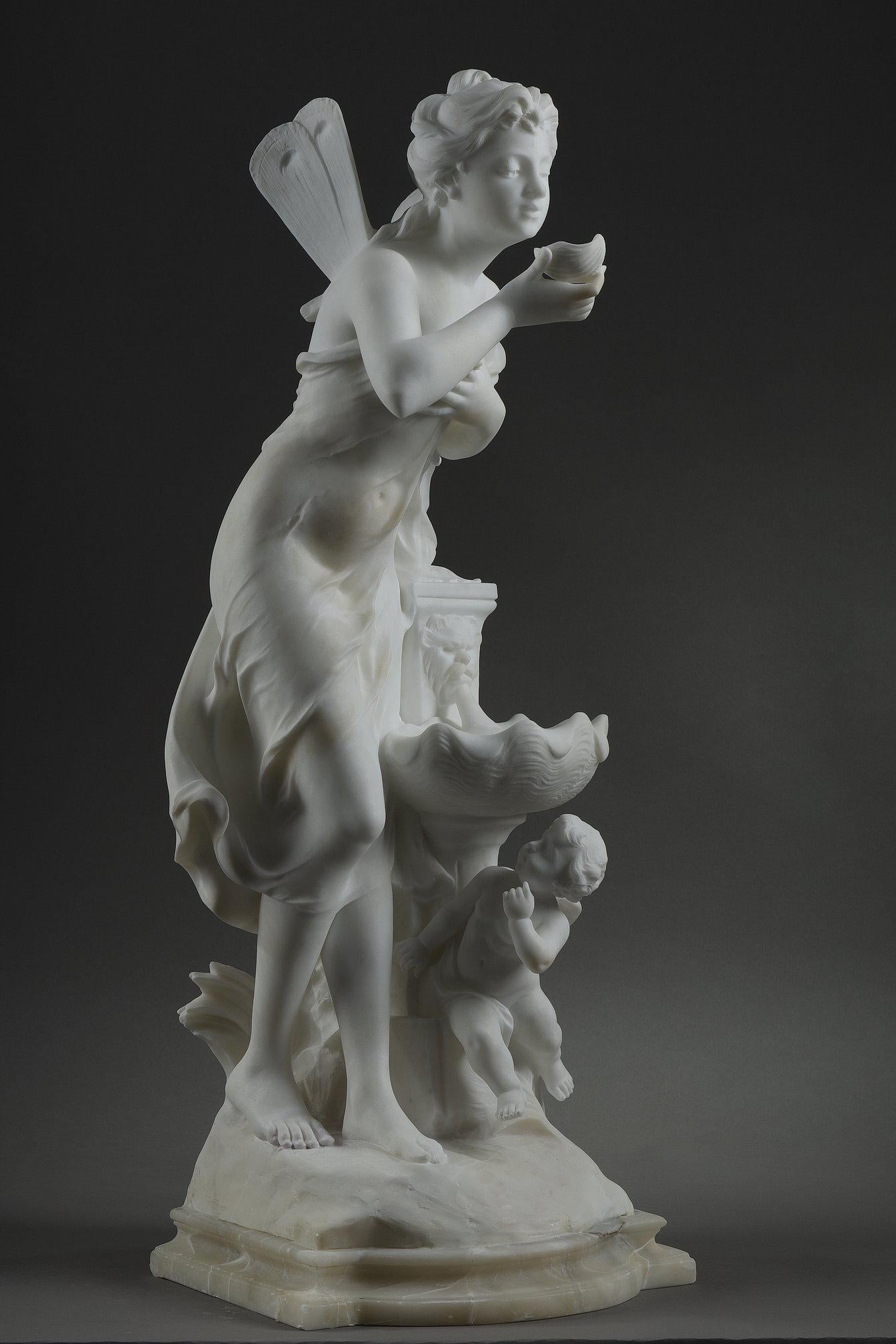 Marble sculpture signed Mathurin Moreau, 