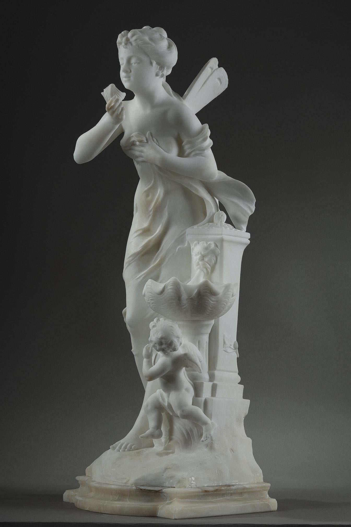 Marble sculpture signed Mathurin Moreau, 