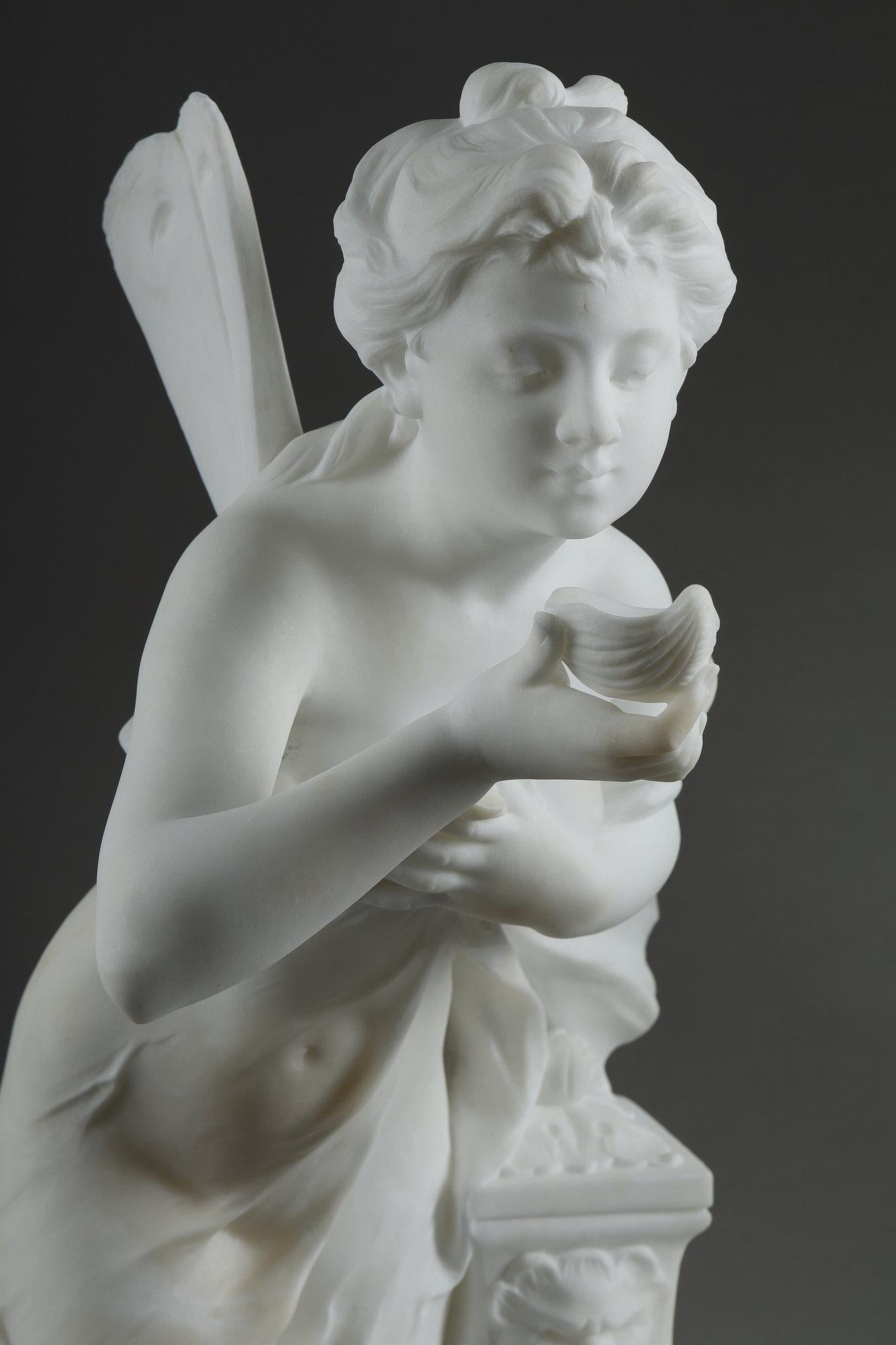Marble sculpture signed Mathurin Moreau, 