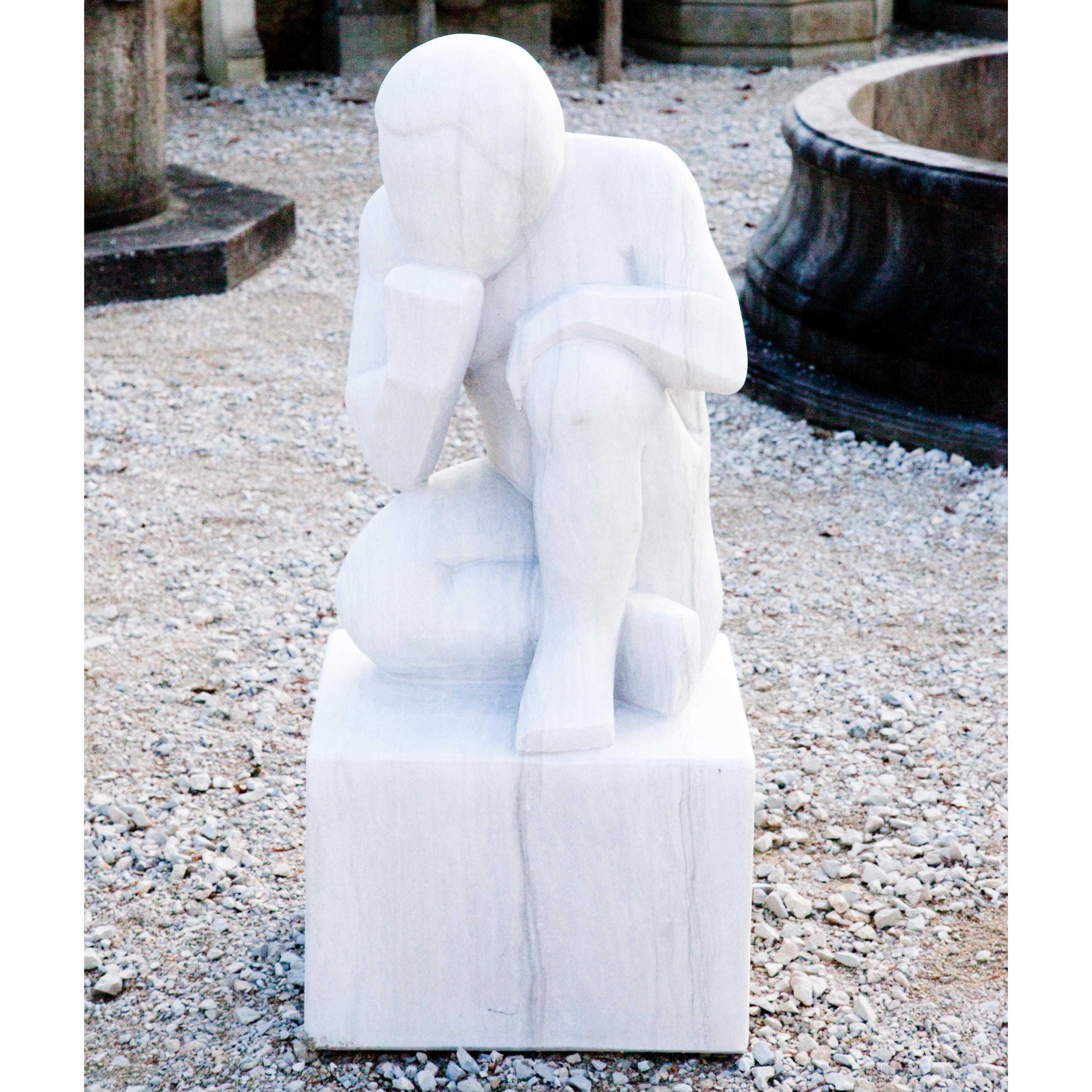 Marble Sculpture the Thinker, 21st Century For Sale 3