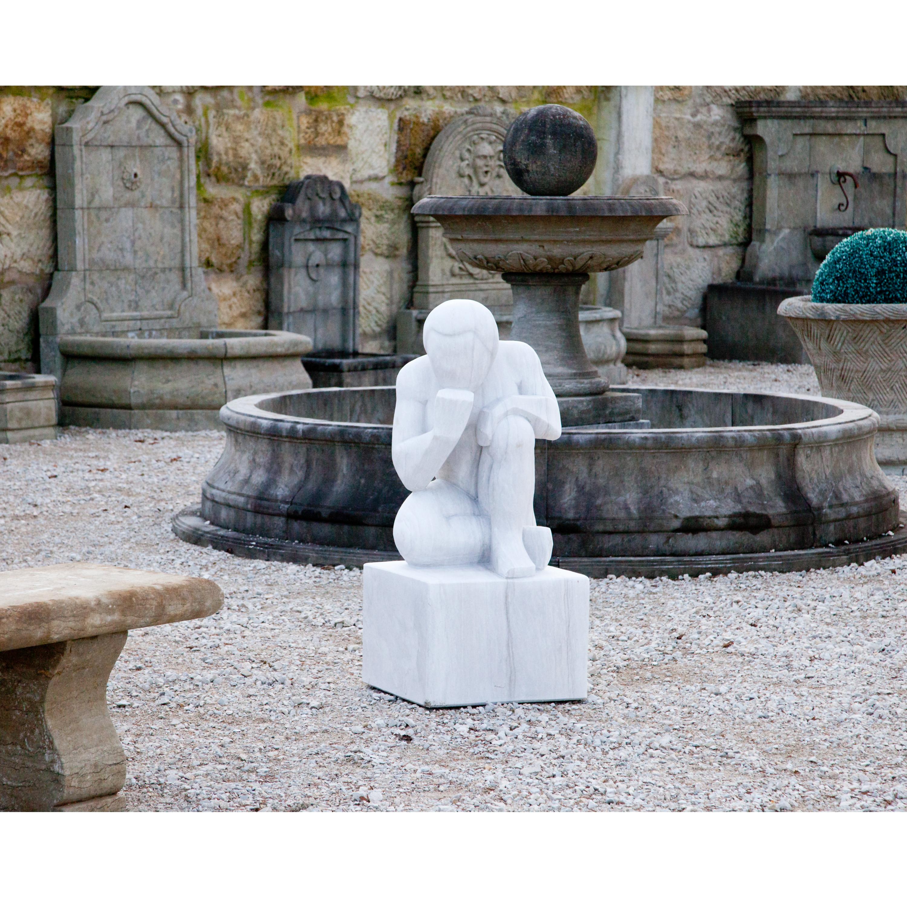 Marble Sculpture the Thinker, 21st Century For Sale 4