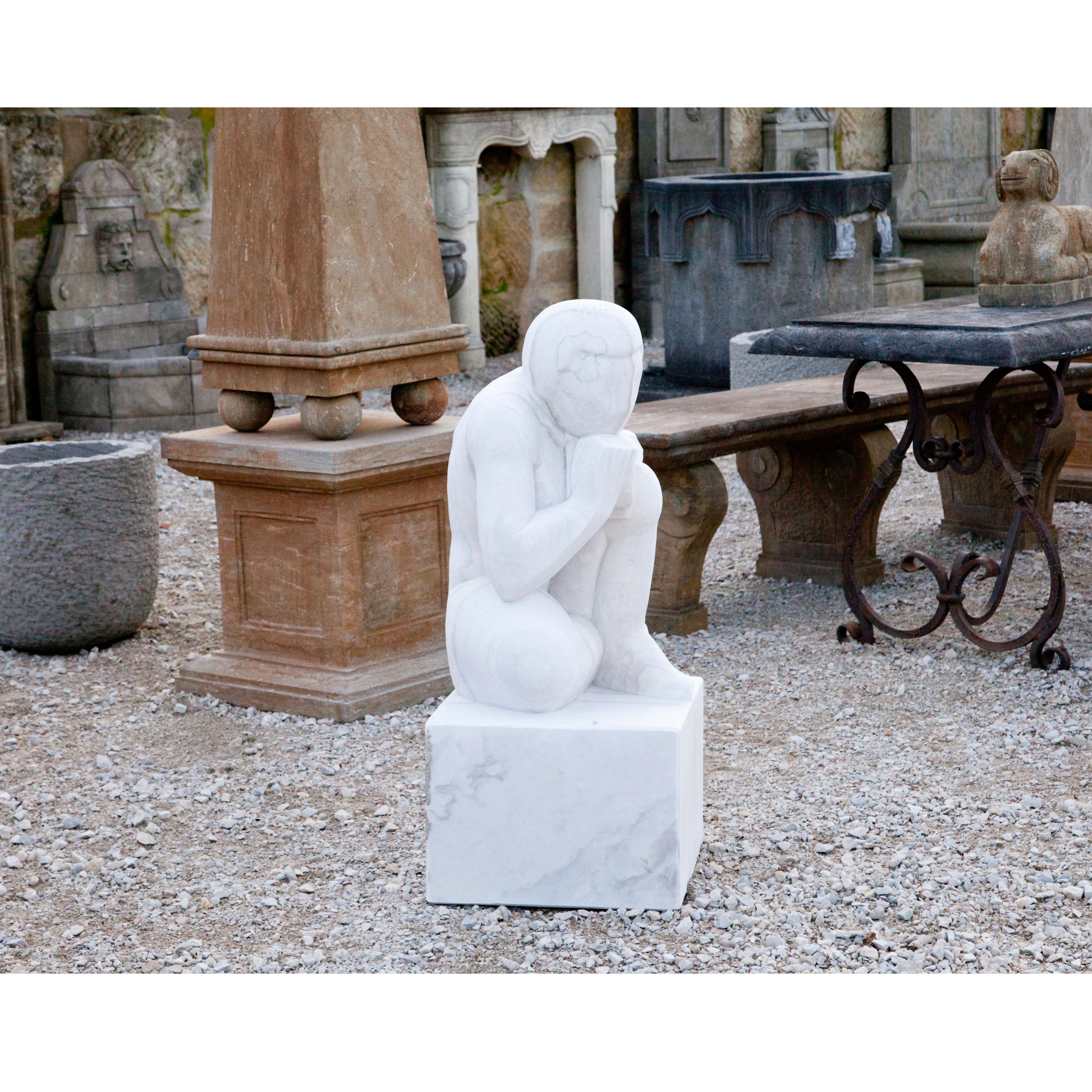 Marble Sculpture the Thinker, 21st Century For Sale 5