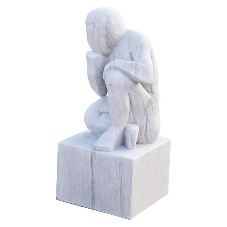 Hand-Crafted Marble Sculpture the Thinker, 21st Century For Sale