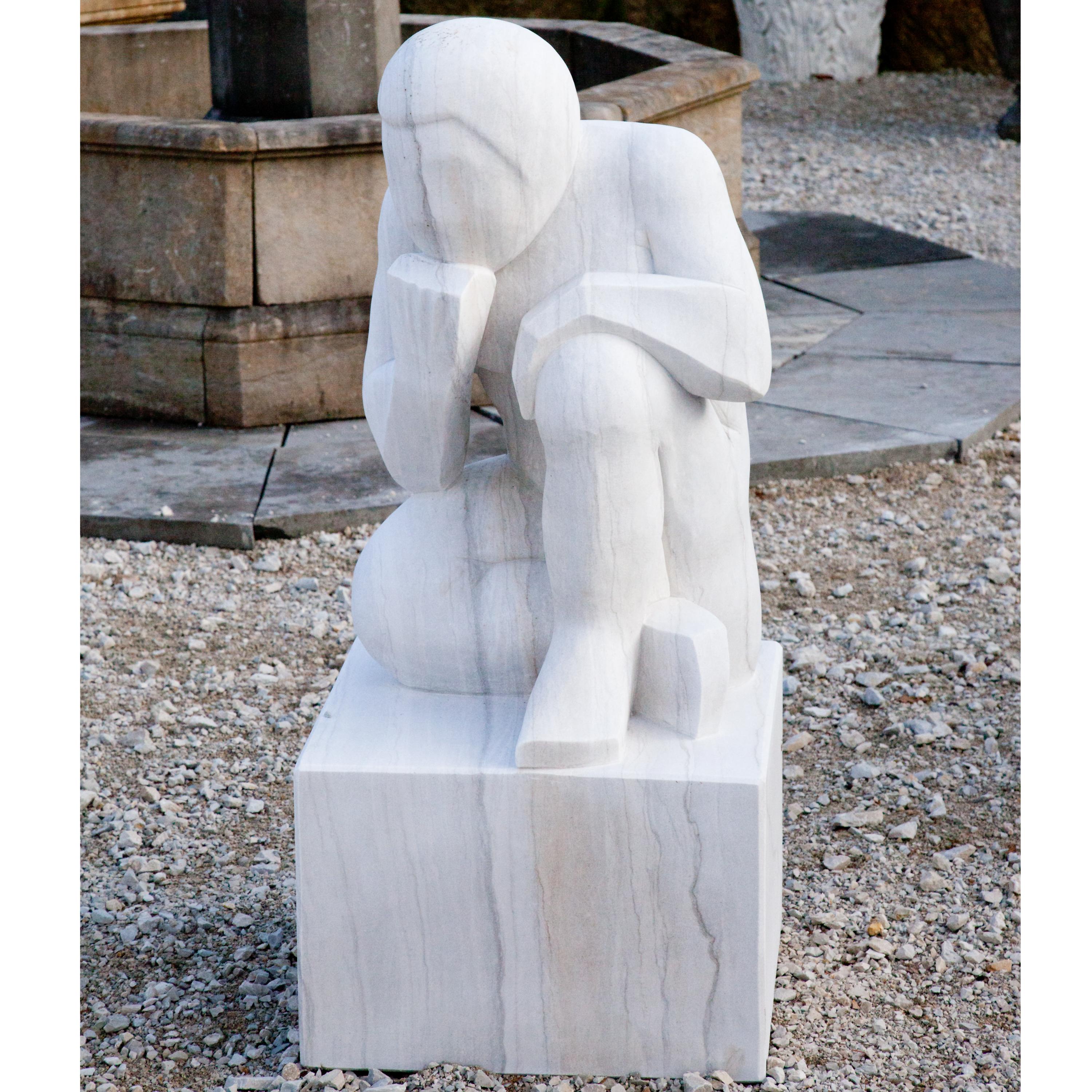 Hand-Crafted Marble Sculpture the Thinker, 21st Century For Sale