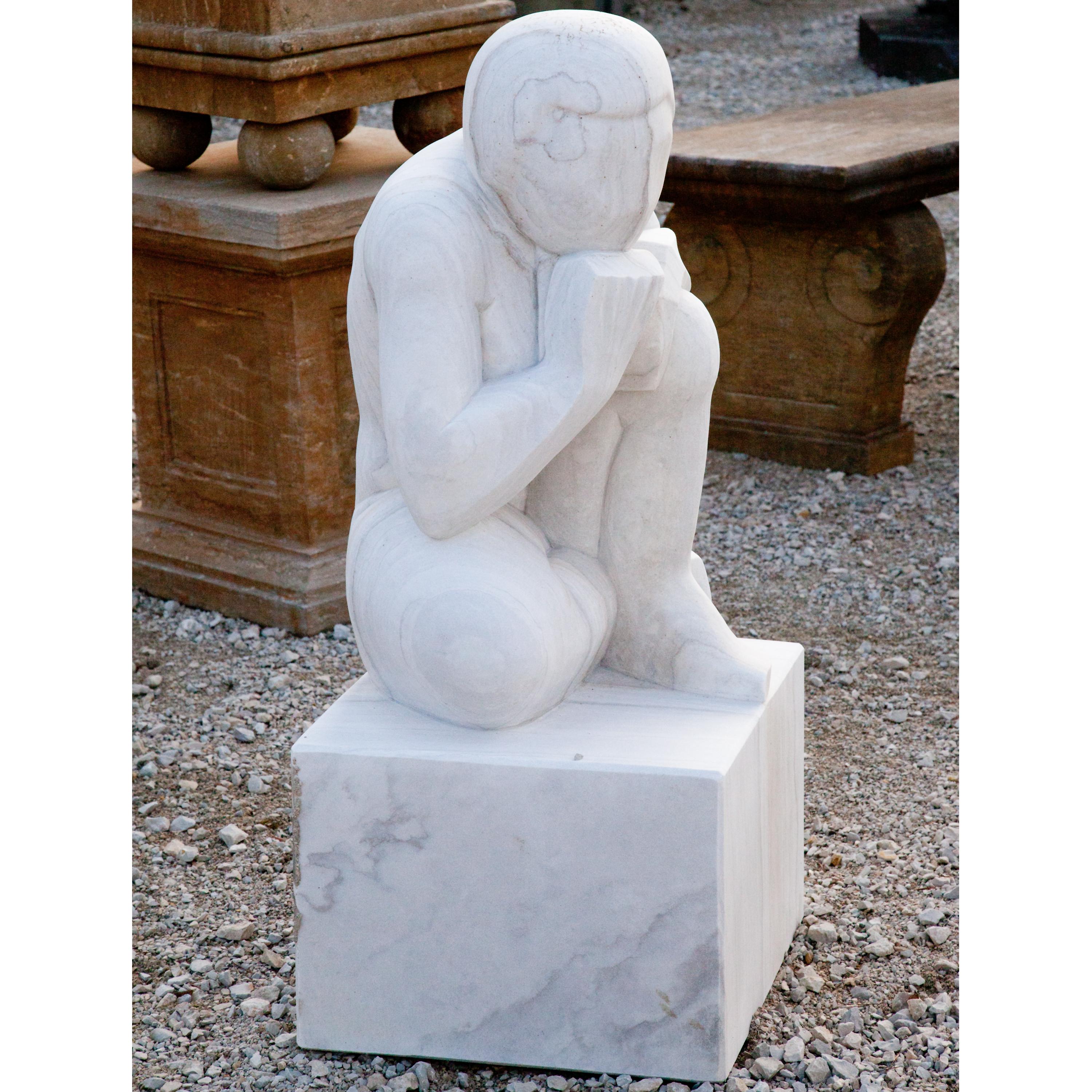 Marble Sculpture the Thinker, 21st Century In Good Condition In Greding, DE