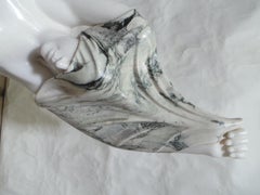 Marble Sculpture Woman Undressing White Marble+Verde Indio Marble
