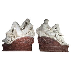Marmorskulpturen nach Michelangelo Buonarroti - "Tag" und "Nacht" - Anfang 20.
