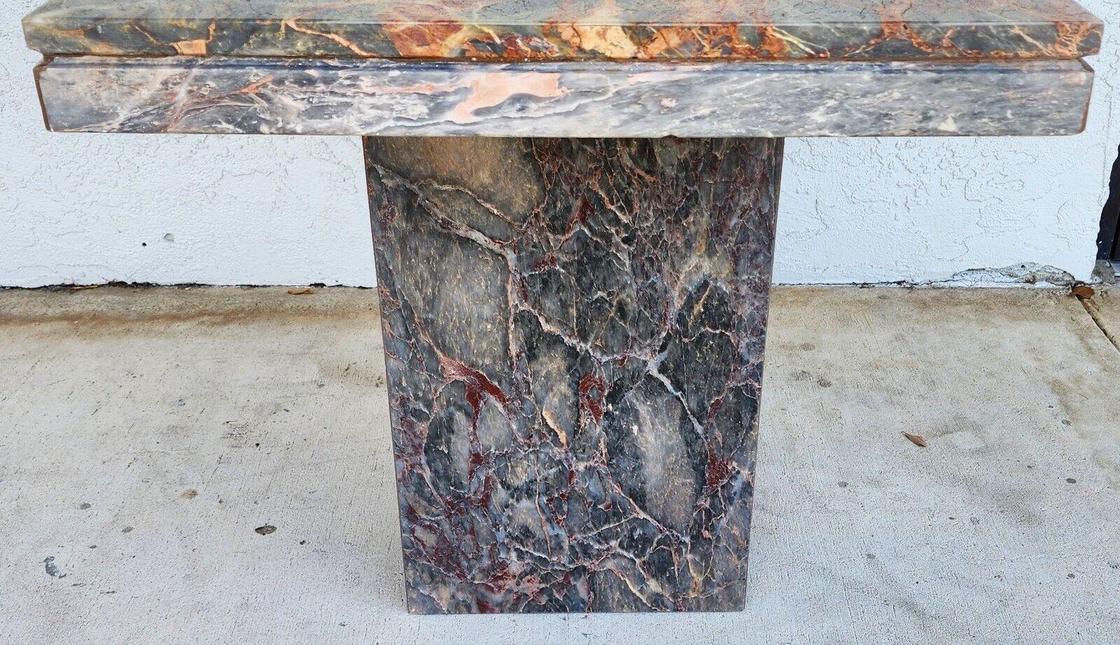 Marble Side End Accent Table Boho Vintage In Good Condition For Sale In Lake Worth, FL