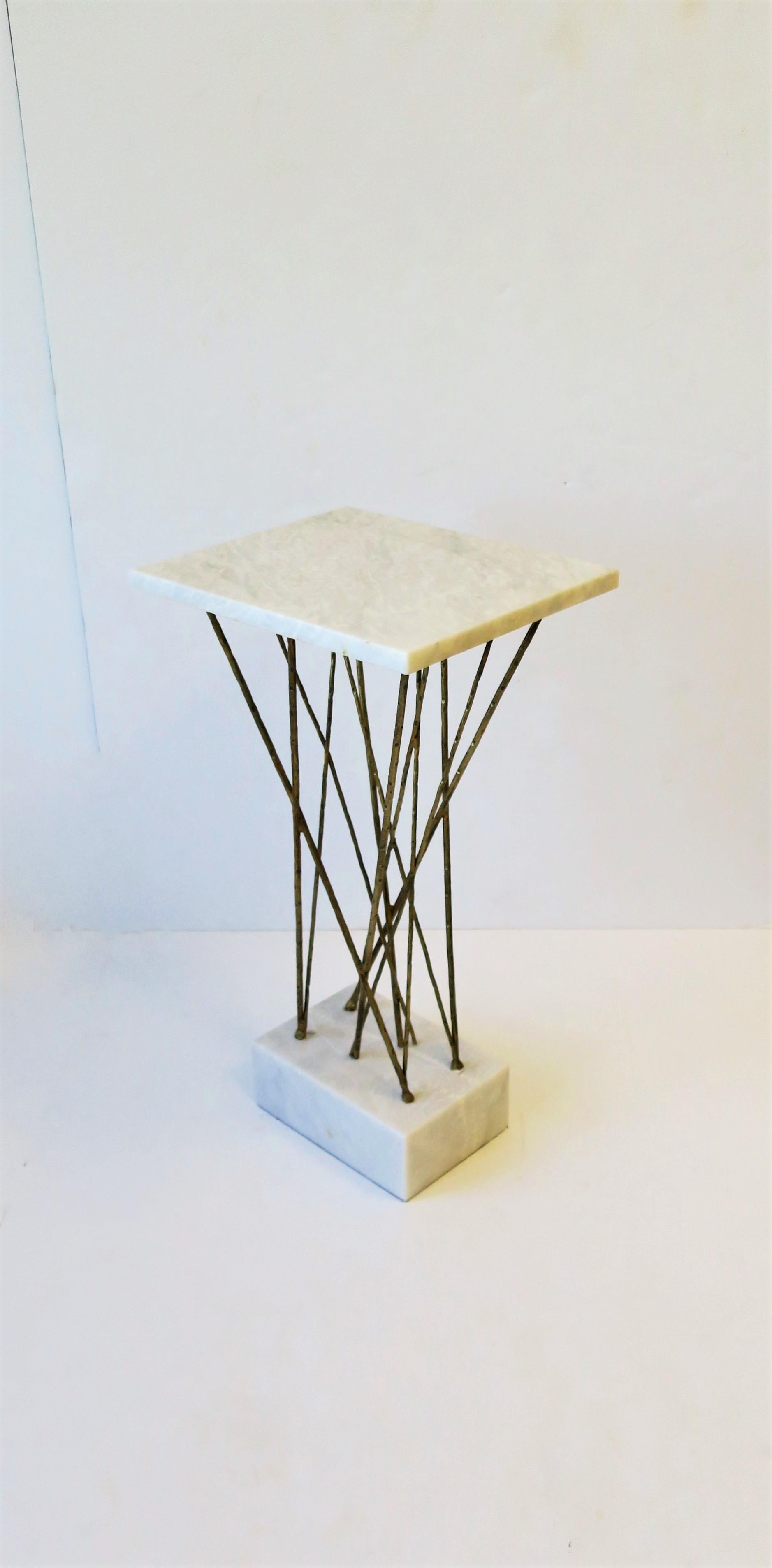 Gold and White Marble Side or Drinks Table 3