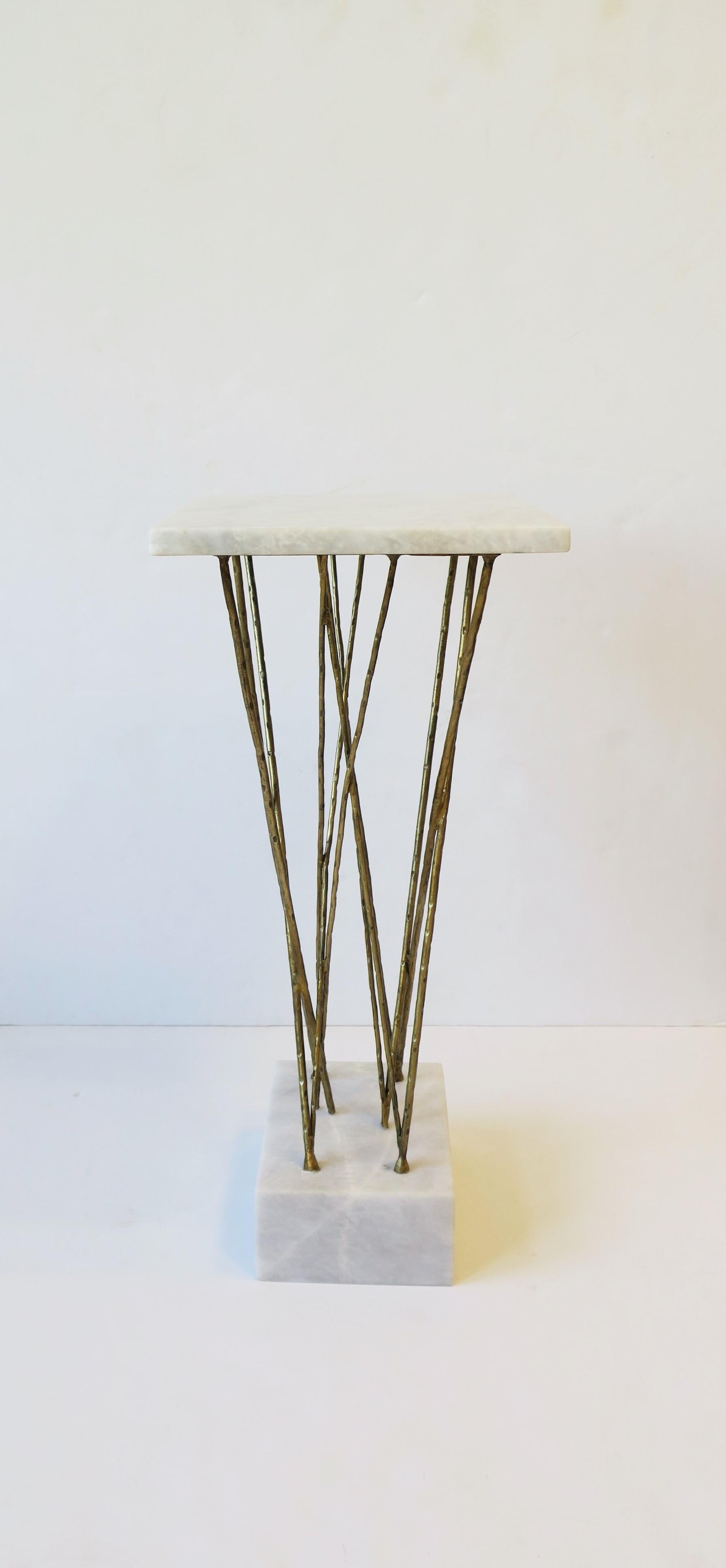 Gold and White Marble Side or Drinks Table 4