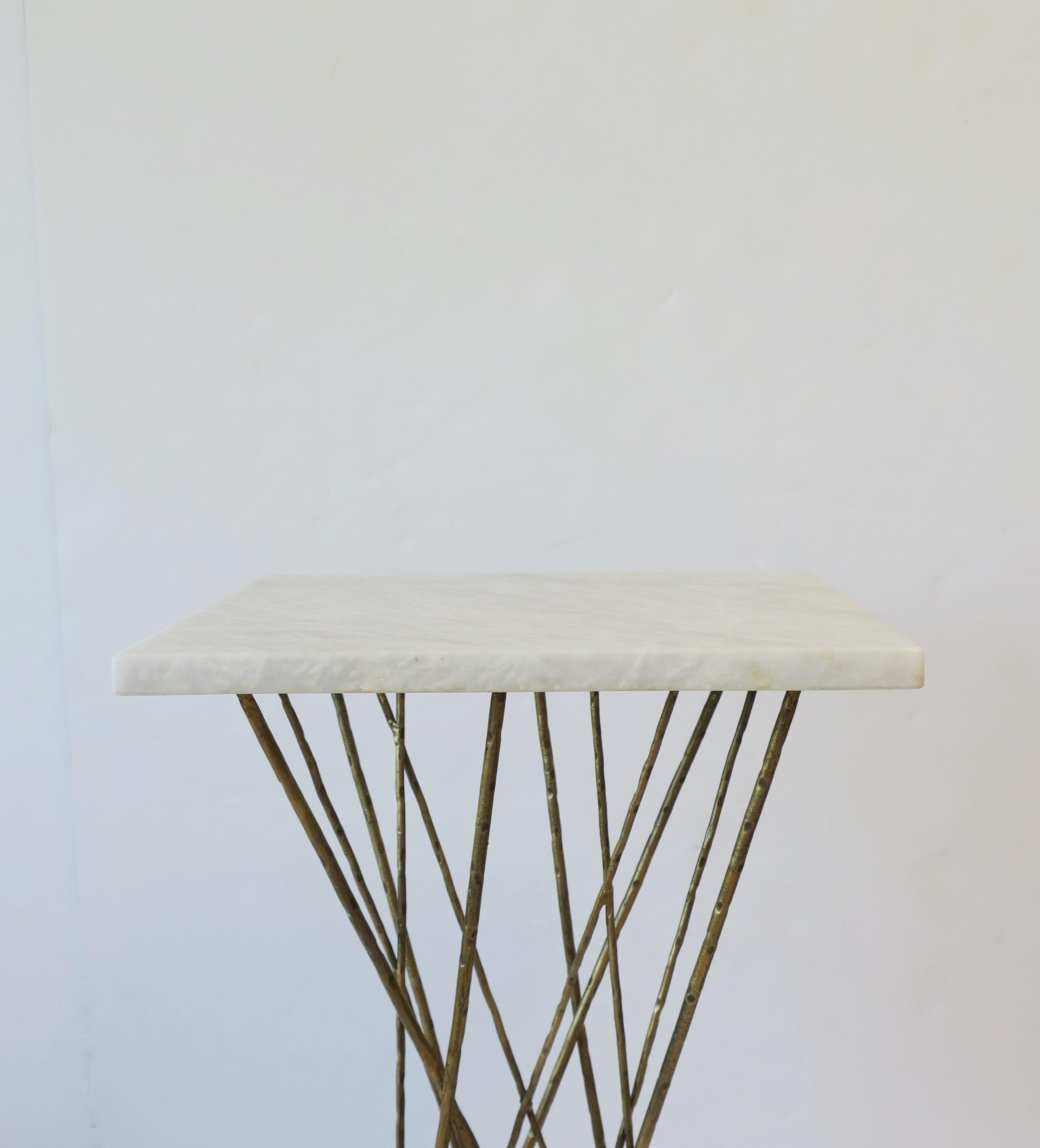 Gold and White Marble Side or Drinks Table 7