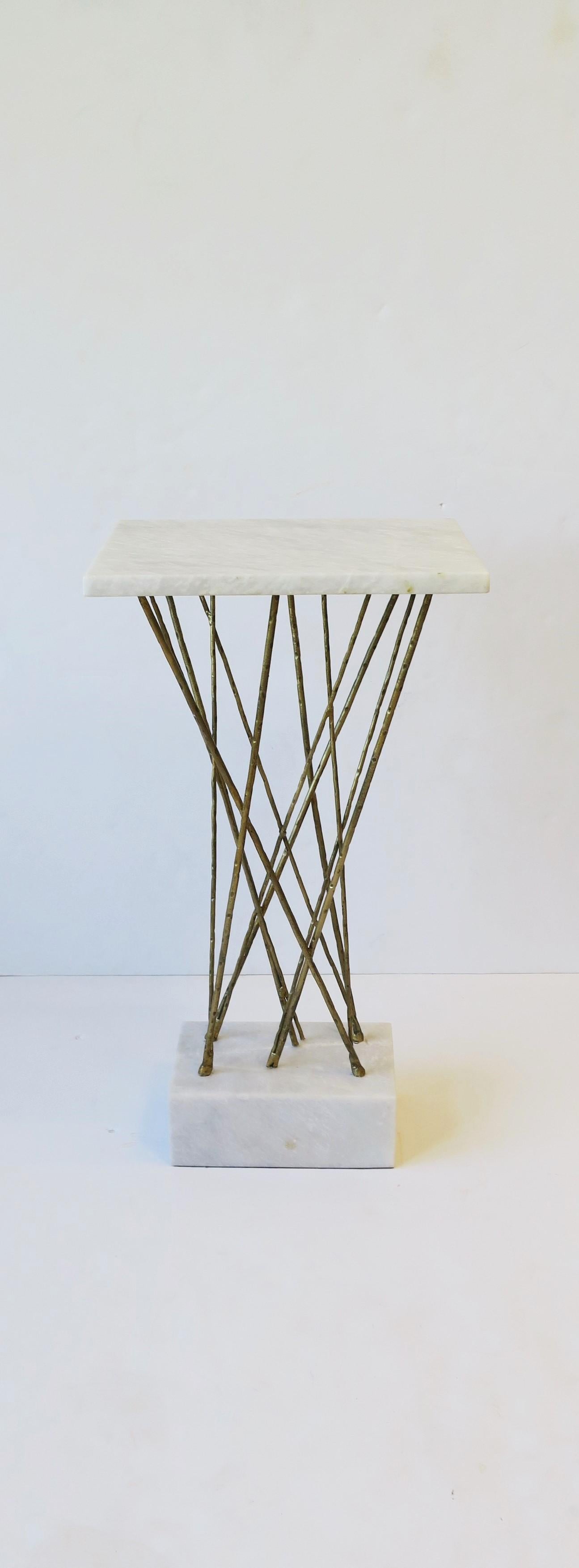 Philippine Gold and White Marble Side or Drinks Table