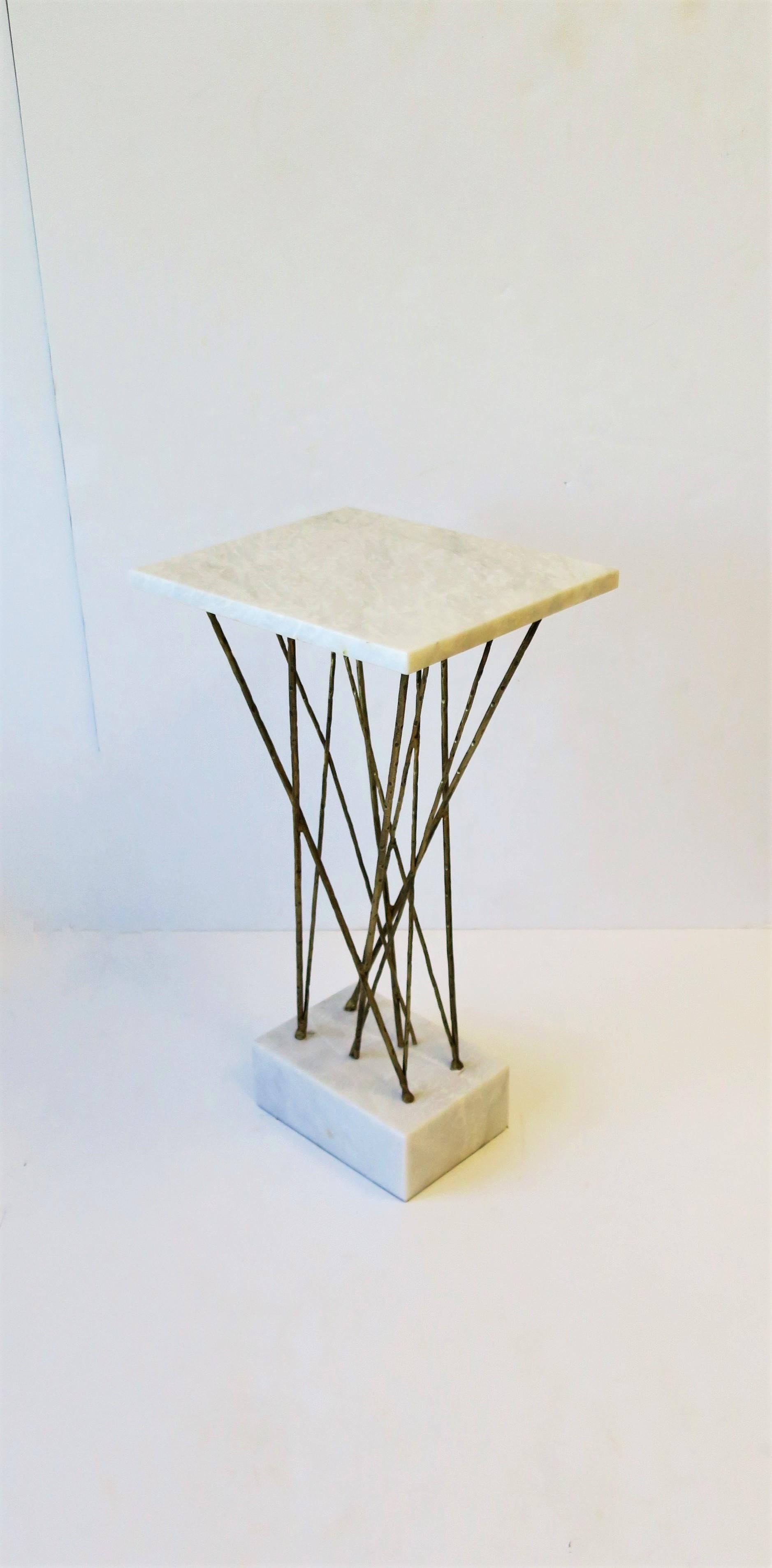 Gilt Gold and White Marble Side or Drinks Table