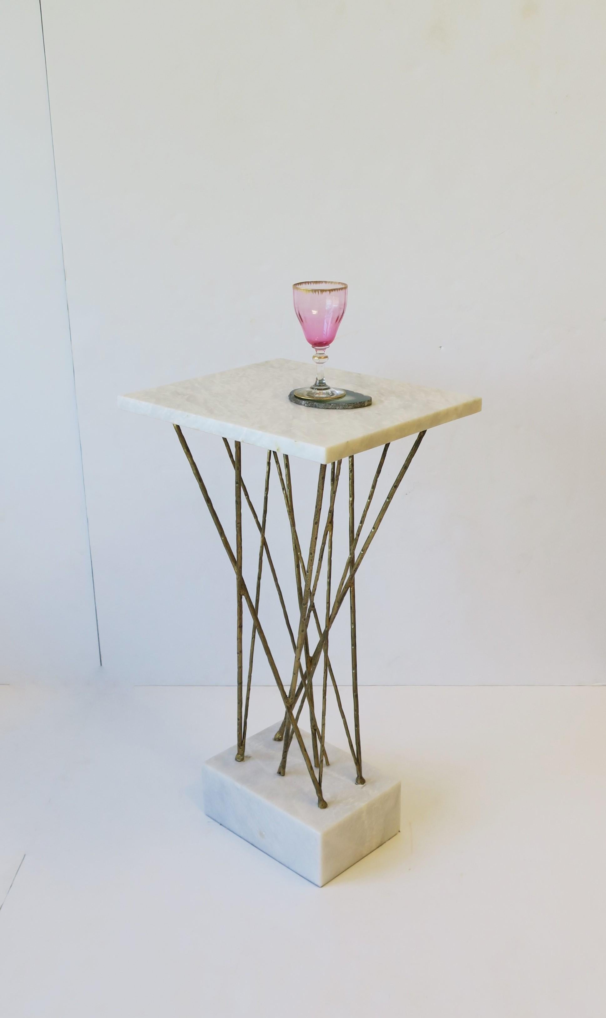 Gold and White Marble Side or Drinks Table 2