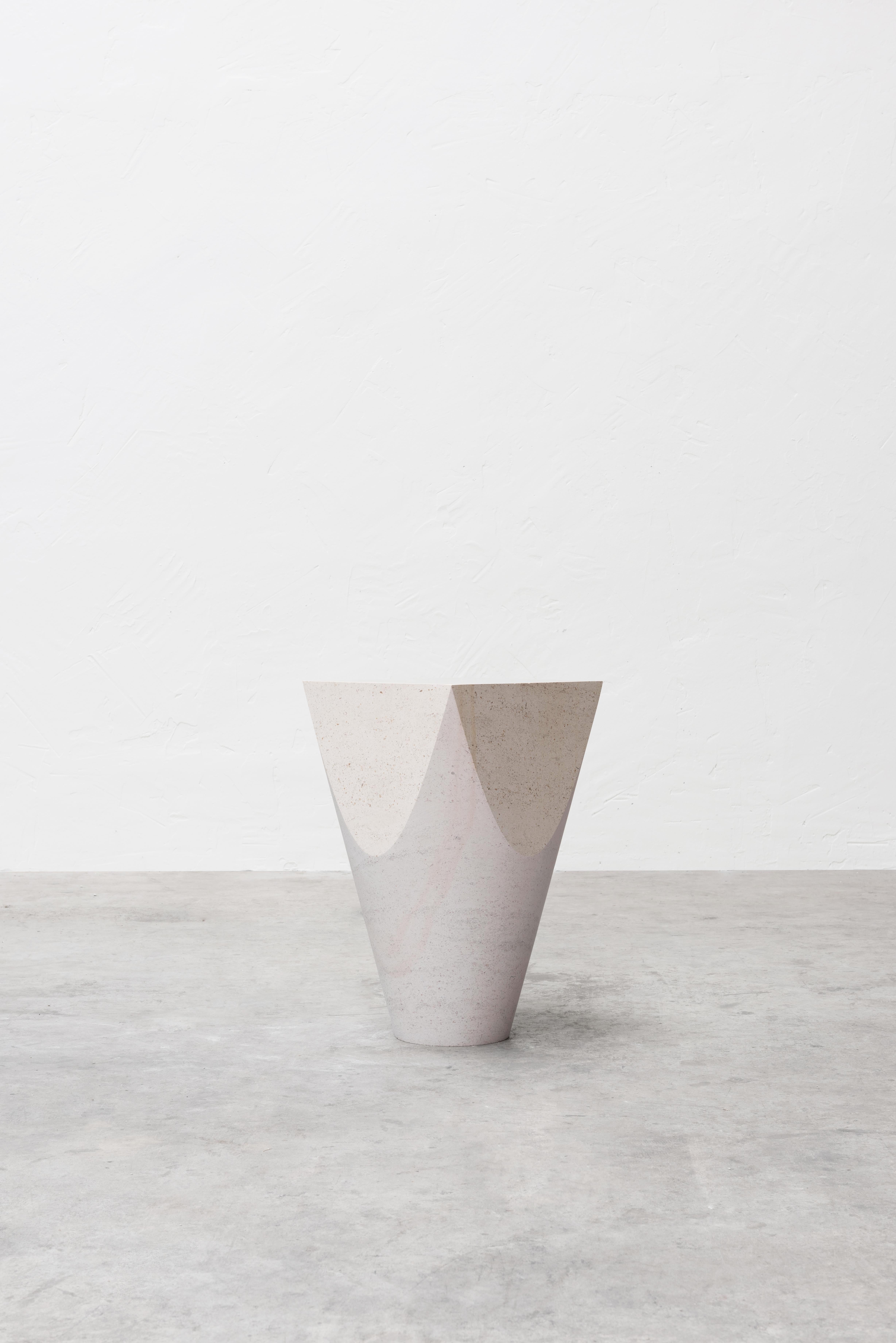 Organic Modern Marble Side Table 'ARCH' by Frédéric Saulou, Limestone