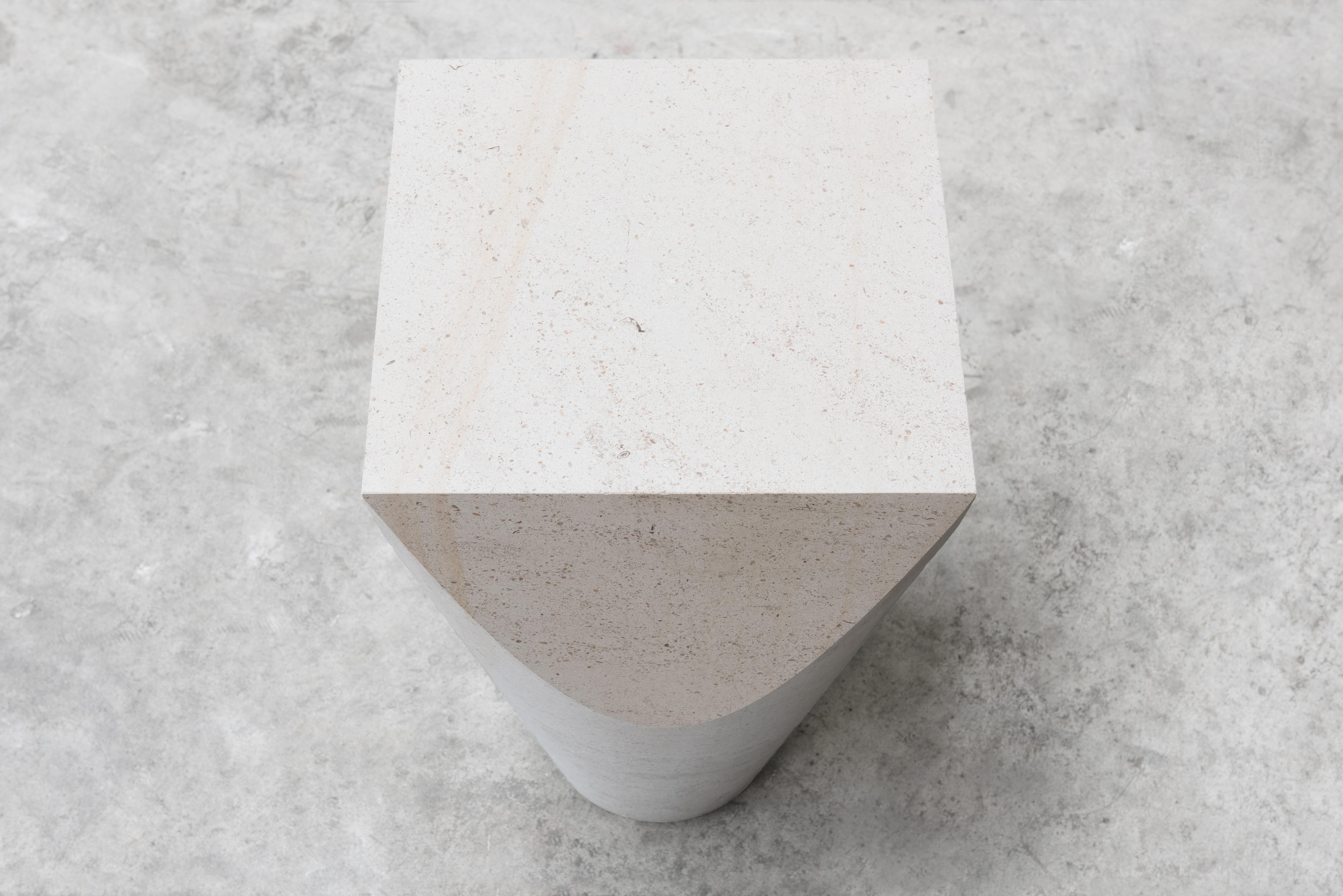 Marble Side Table 'ARCH' by Frédéric Saulou, Limestone 2