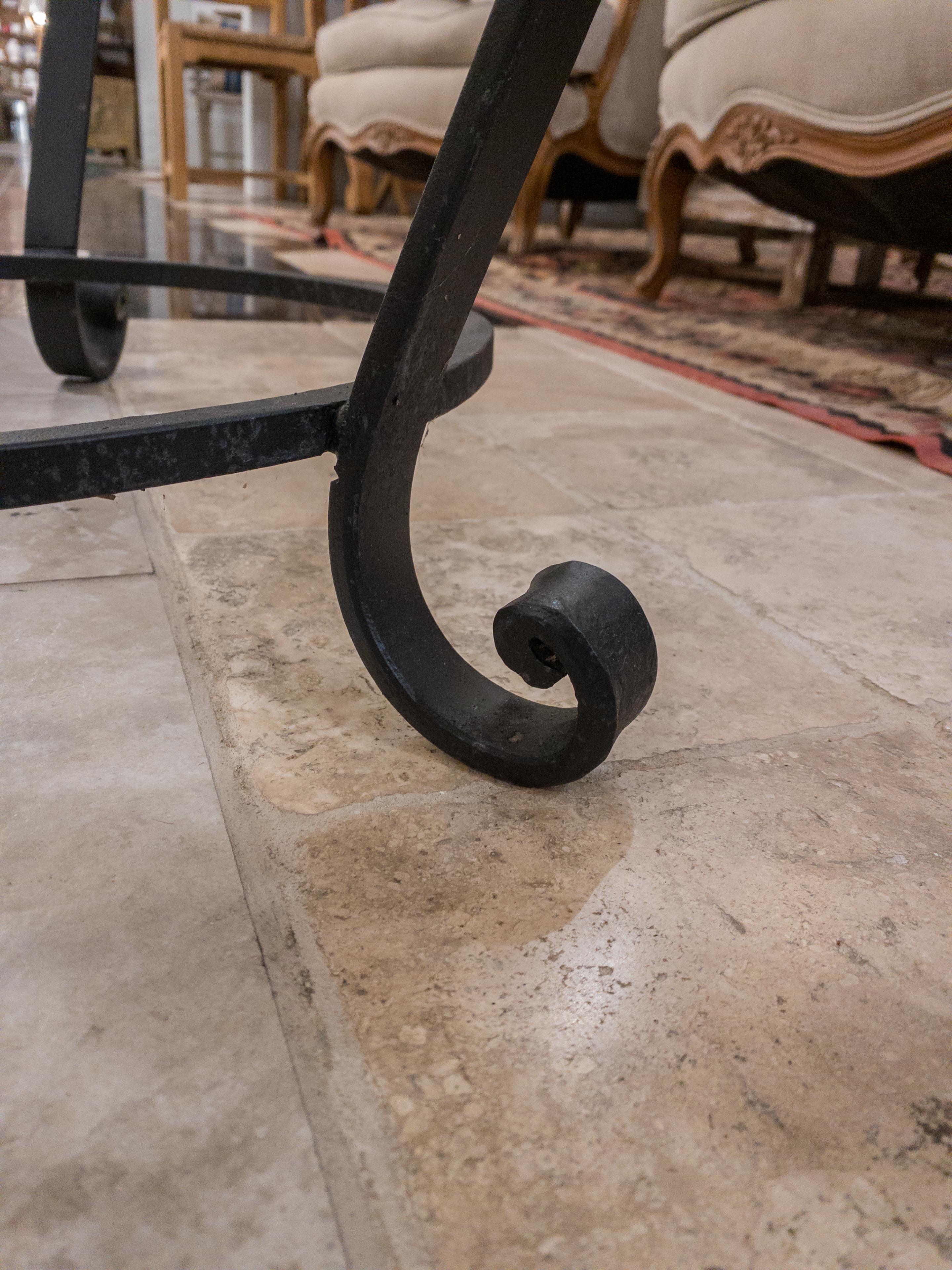 Iron Marble Side Table For Sale