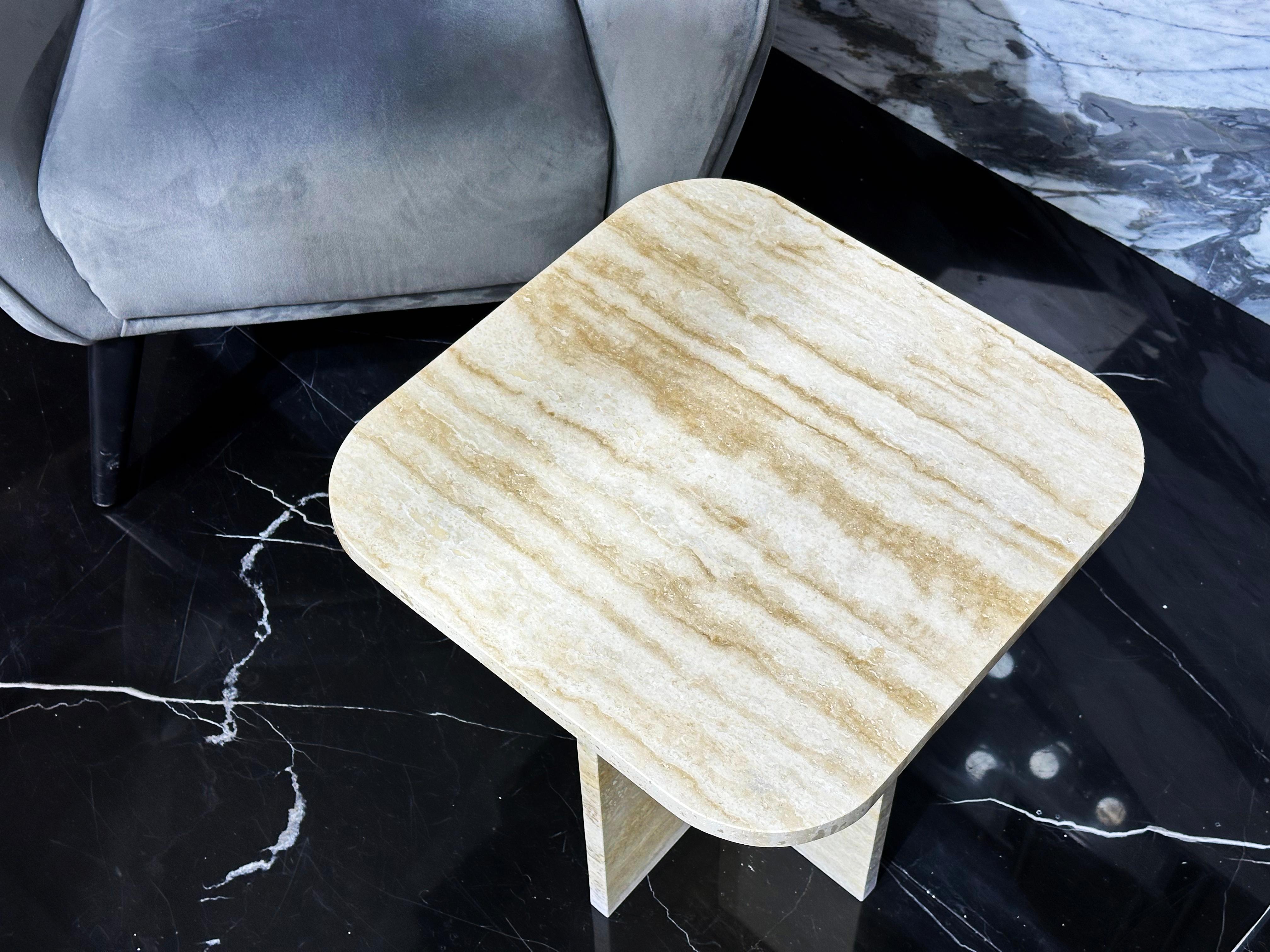 Turkish Travertine Coffee Table - Marble Coffee Table  - Travertine Side Table For Sale
