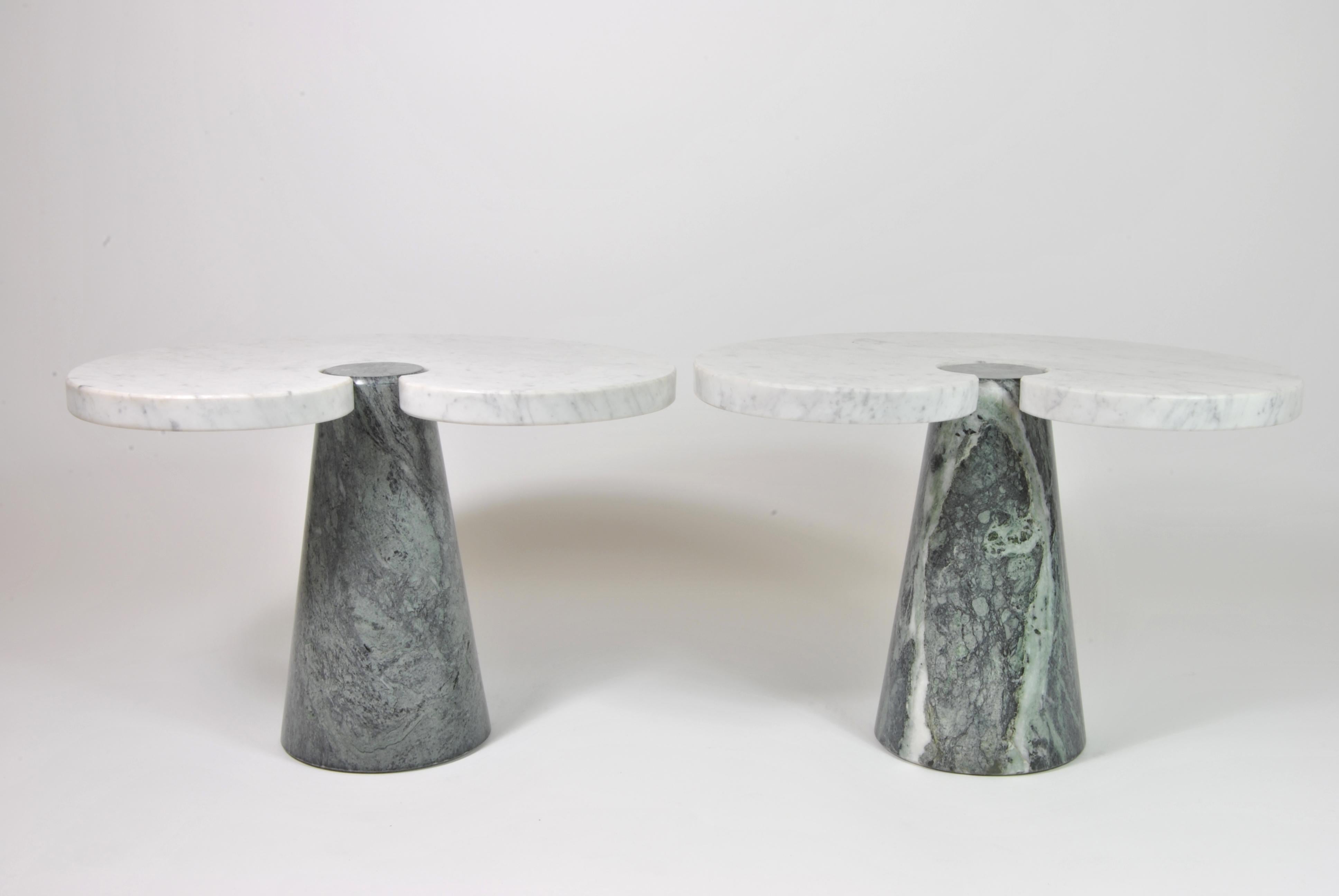 Italian Marble Side Tables, Design by Angelo Mangiarotti for Skipper, Italy, 1970