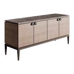 Marmor-Sideboard mit graviertem Furnier