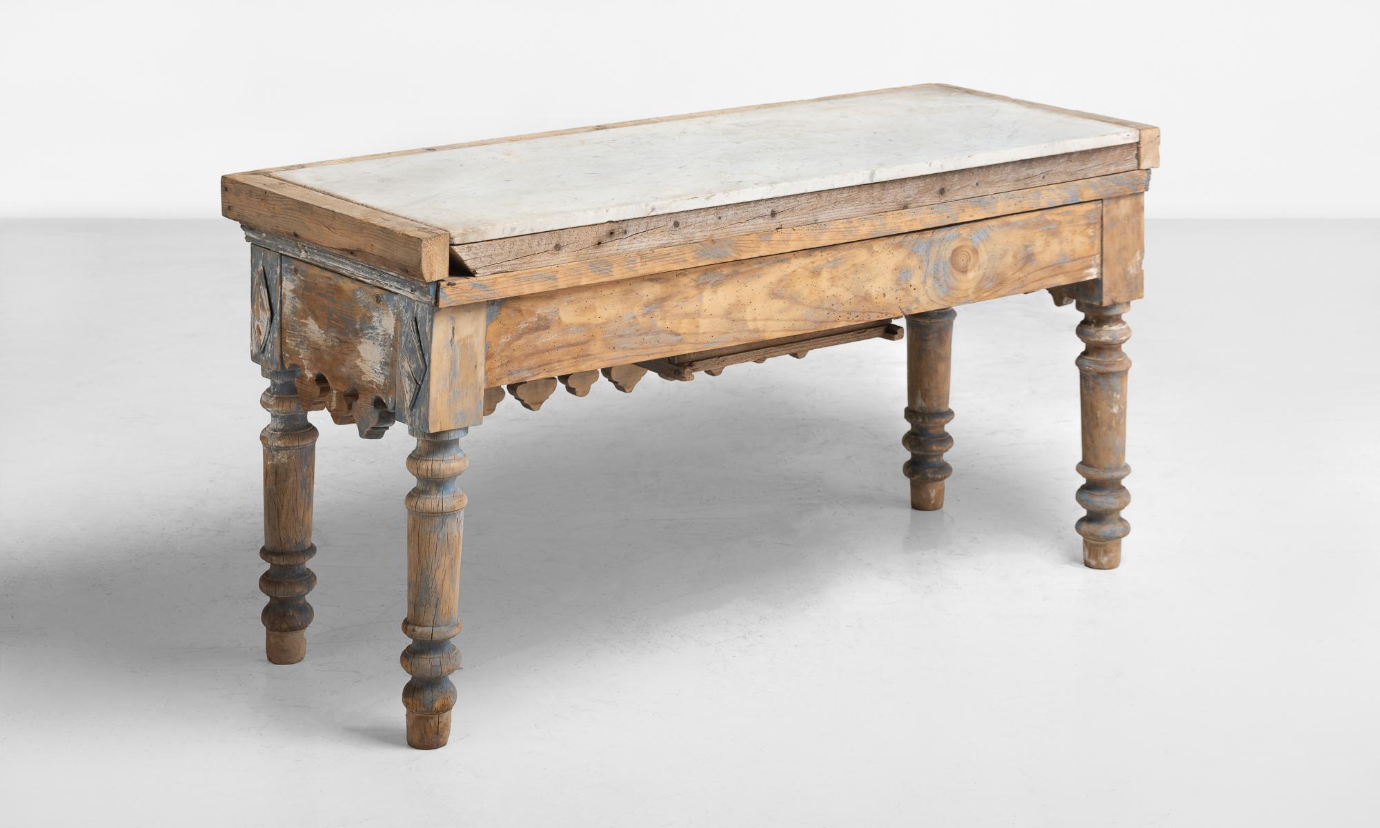 Marble Slab Butchers Table, France, circa 1900 In Good Condition In Culver City, CA