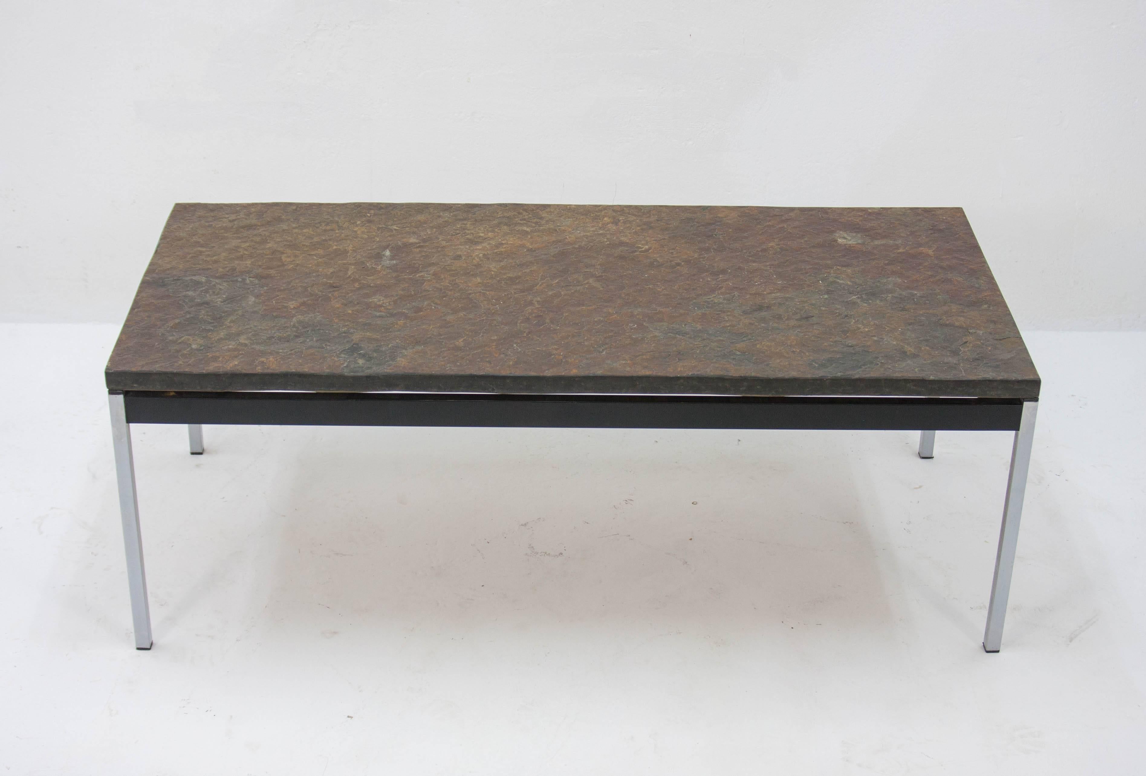 Mid-Century Modern Slate Slab Coffee Table, 1960s