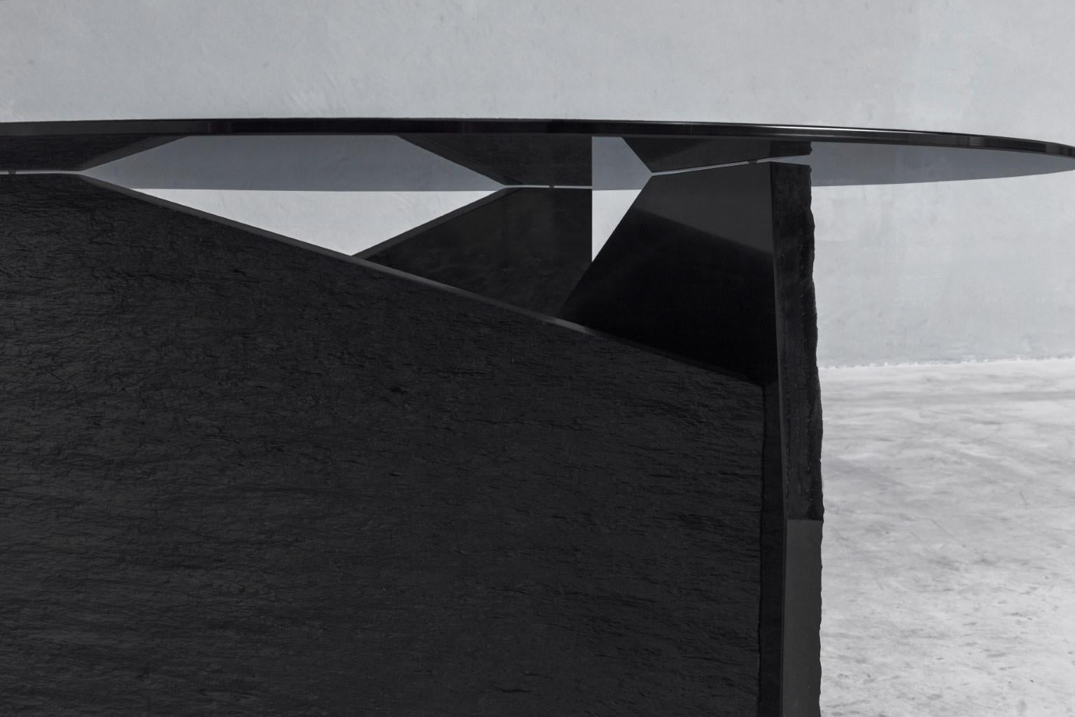 Marble Slate Dining Table Signed by Frederic Saulou 9