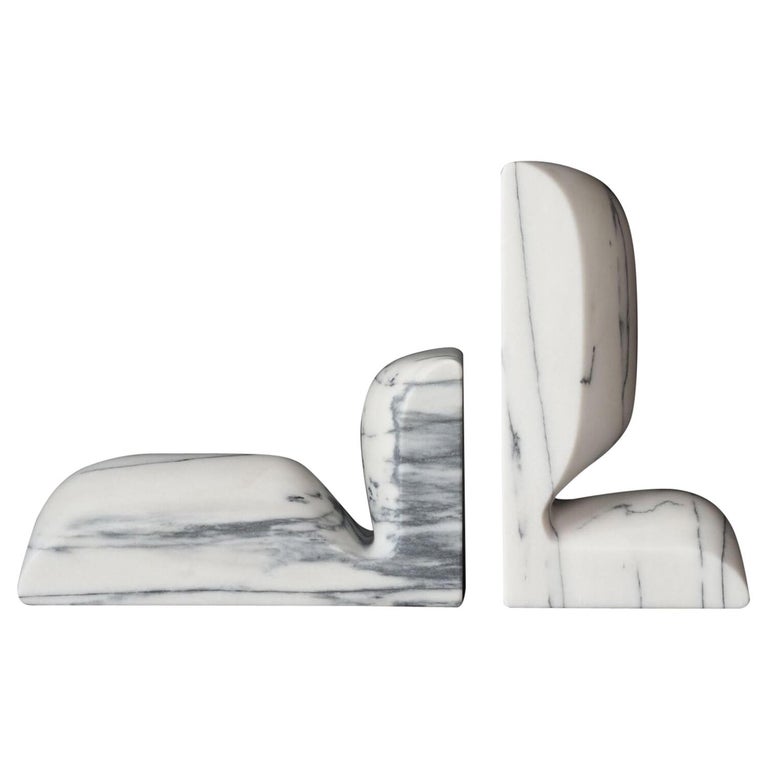 Christophe Delcourt SLO Marble Bookends, New, Offered by Histoire Gallery