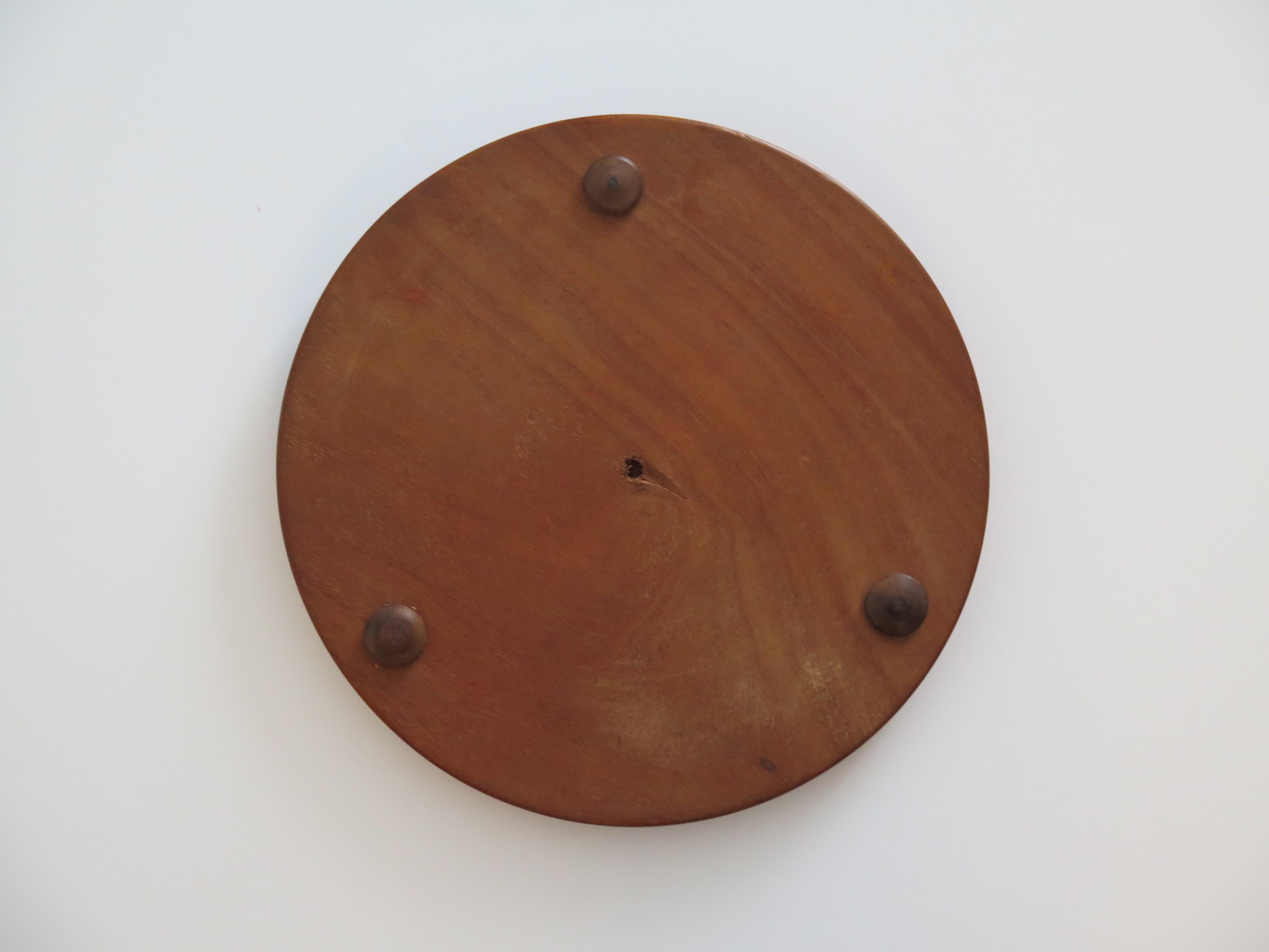 Marble Solitaire Fine Hardwood Board with 33 Clay and Stone Marbles, Late 19th C 4