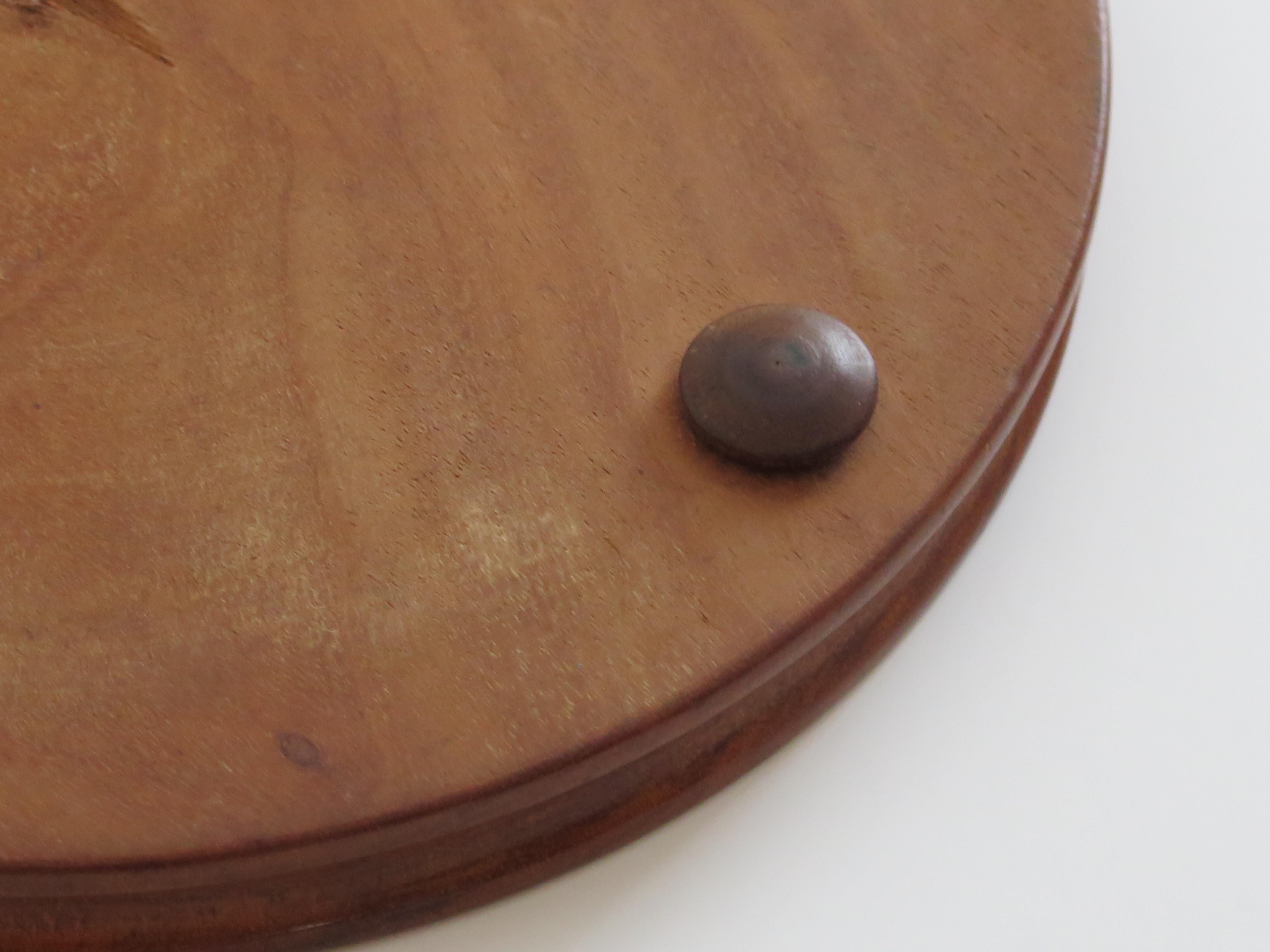 Marble Solitaire Fine Hardwood Board with 33 Clay and Stone Marbles, Late 19th C 5