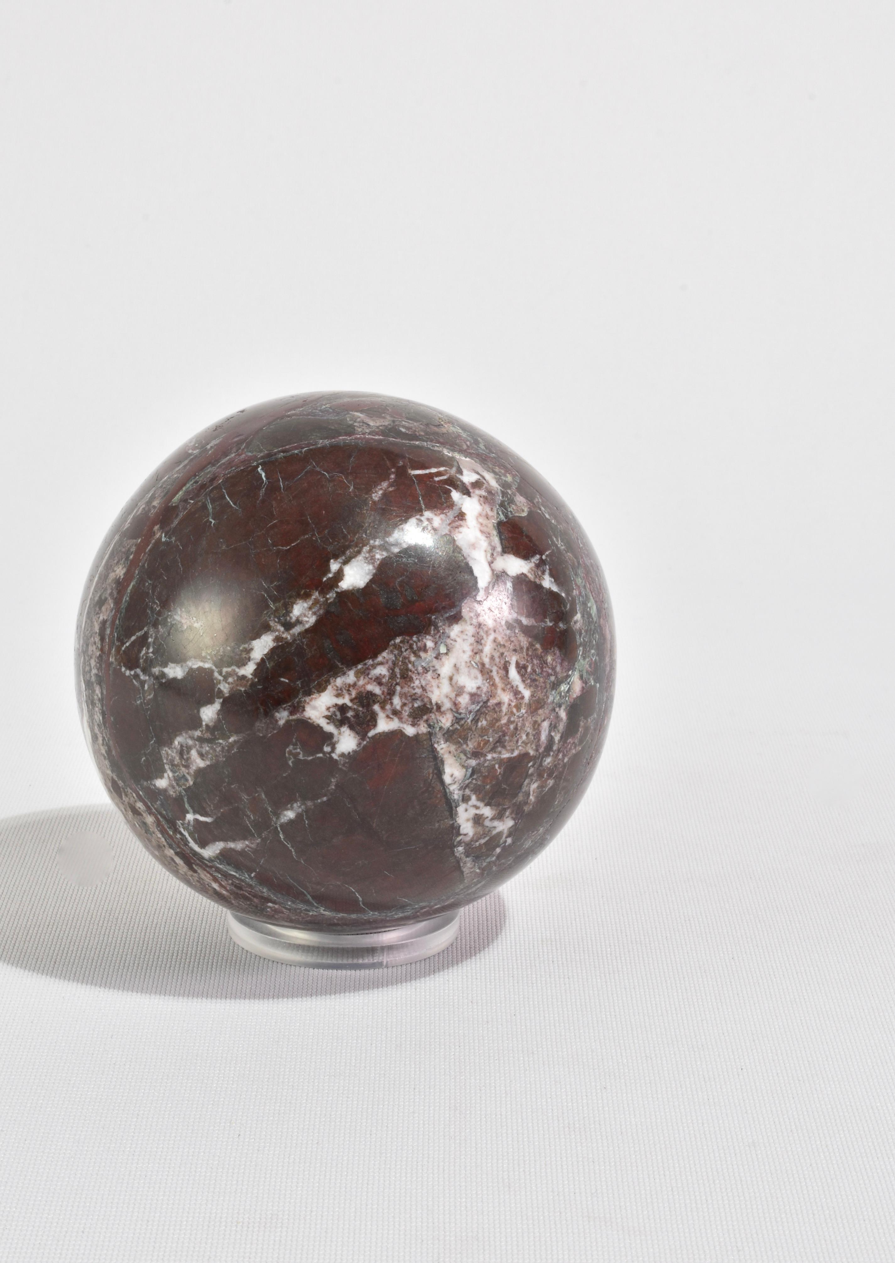 Hand-Crafted Marble Sphere Bookend For Sale