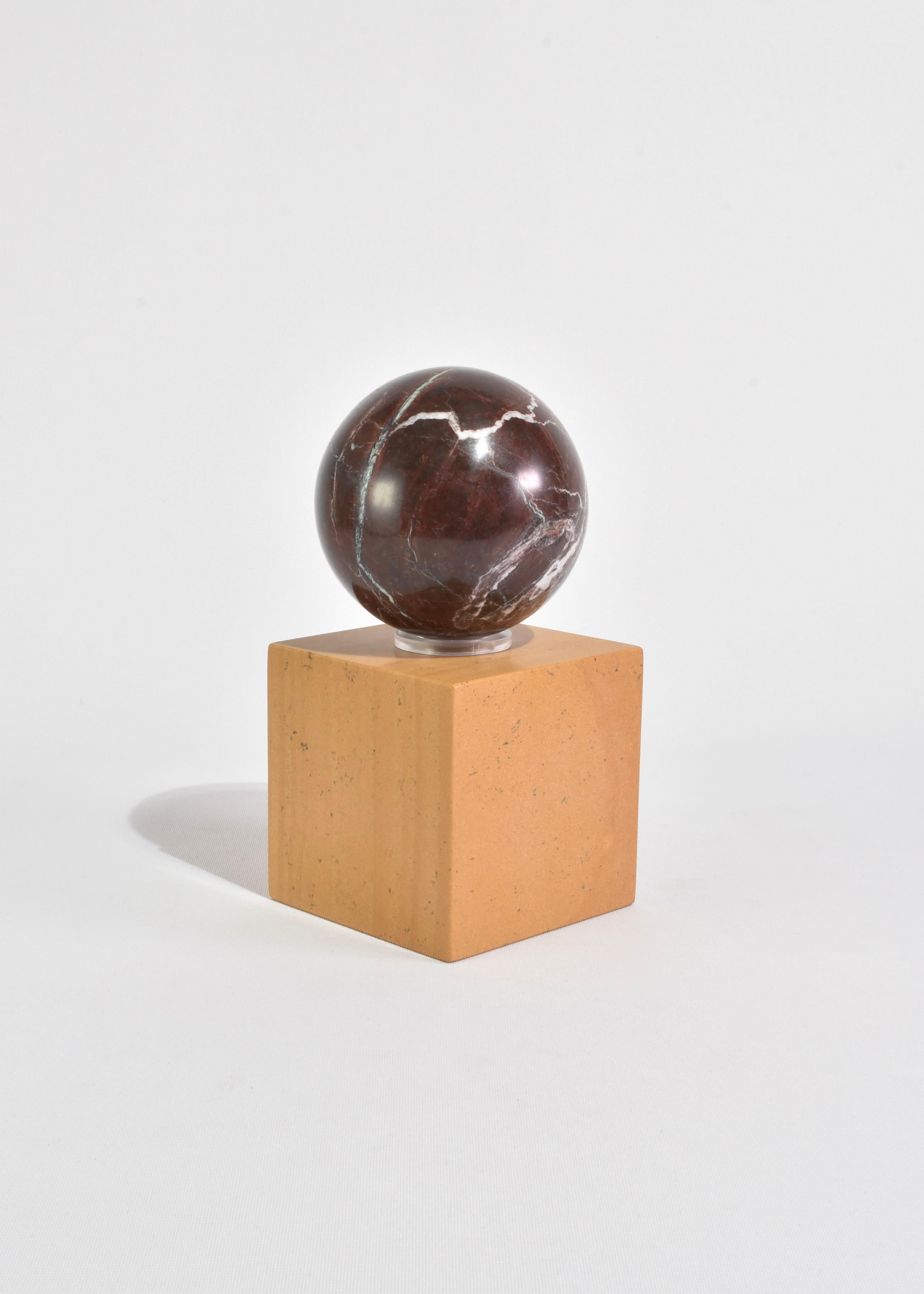 Contemporary Marble Sphere Bookend For Sale