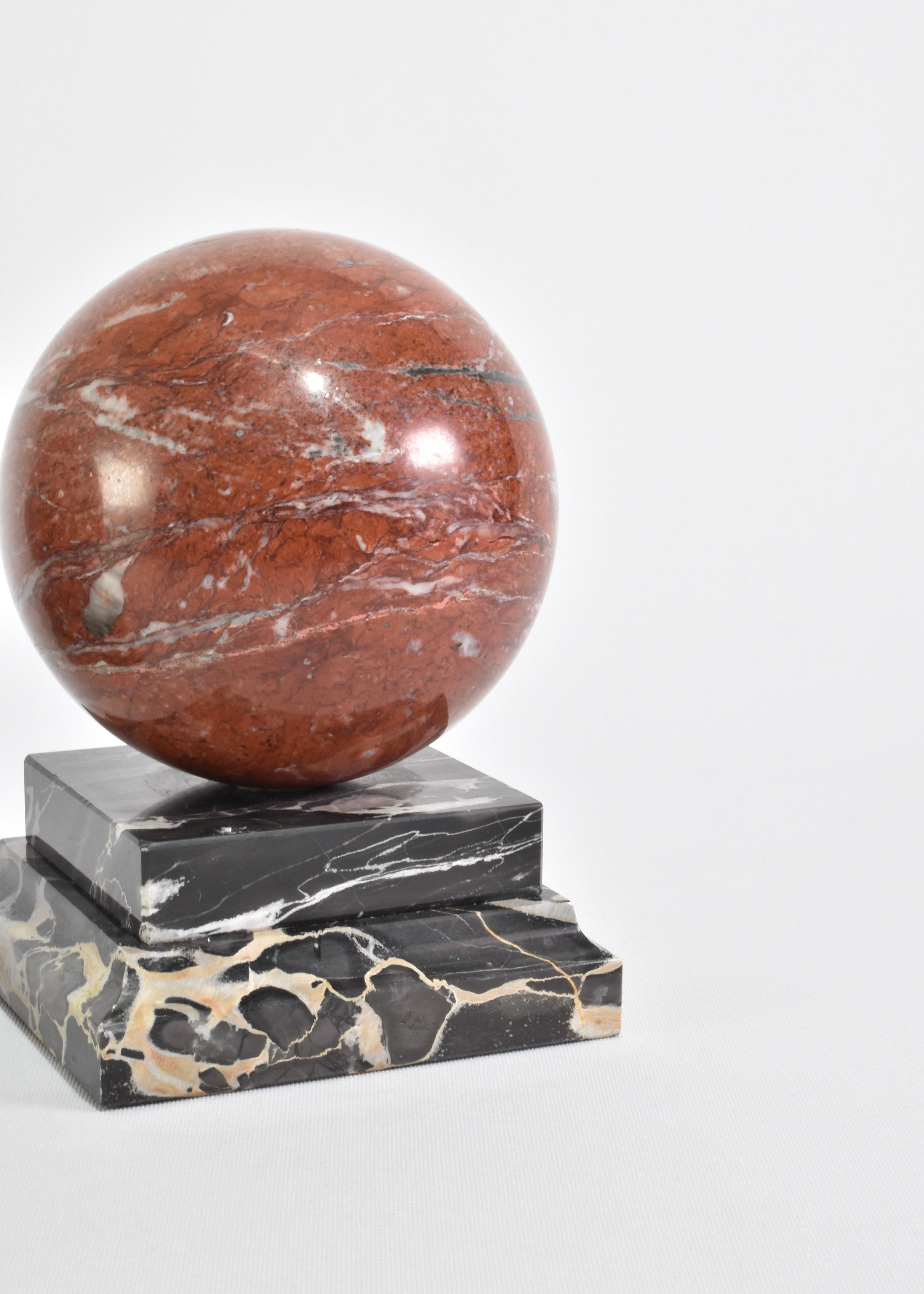 Hand-Crafted Marble Sphere Bookends For Sale