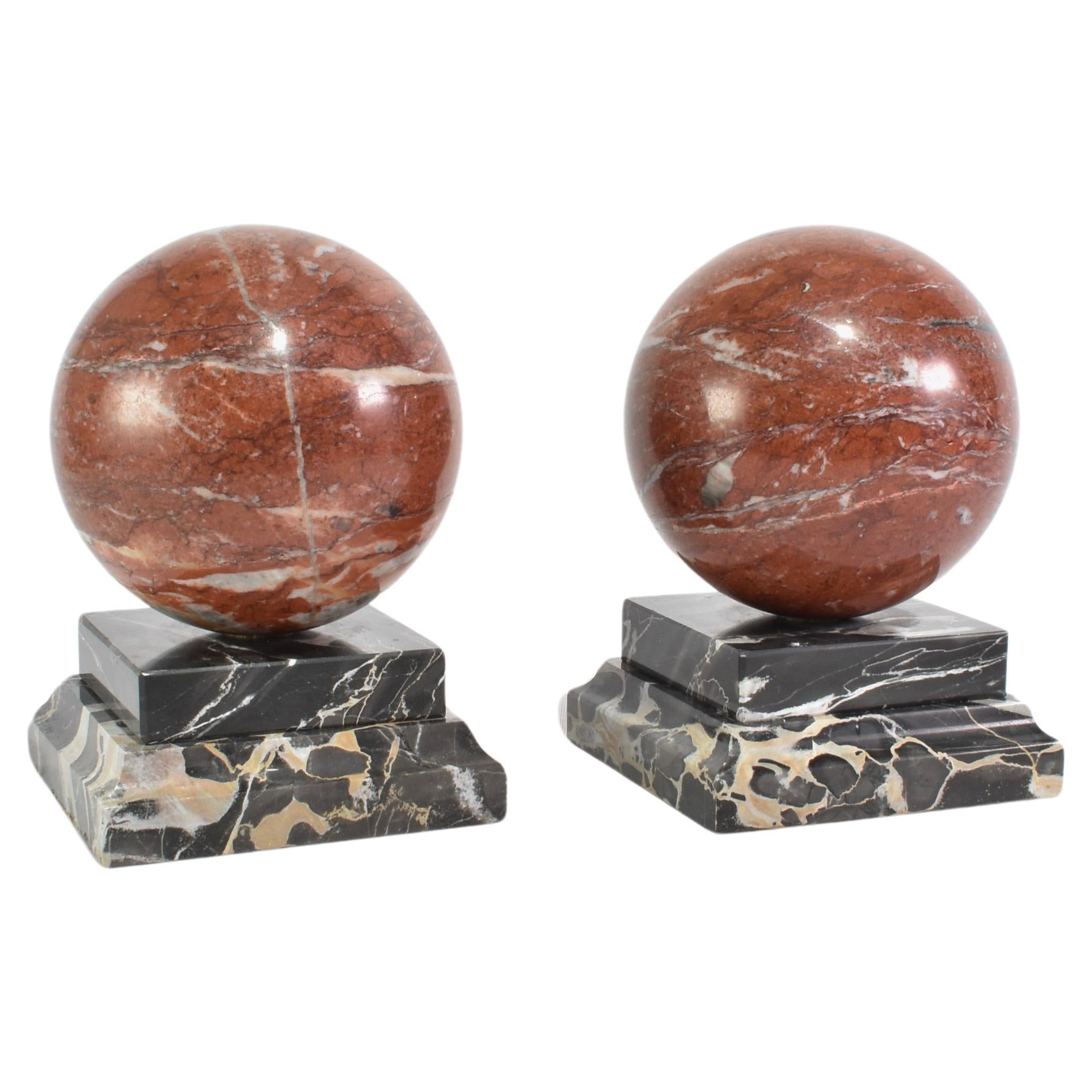 Marble Sphere Bookends