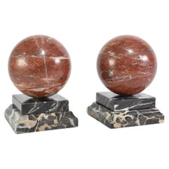 Vintage Marble Sphere Bookends