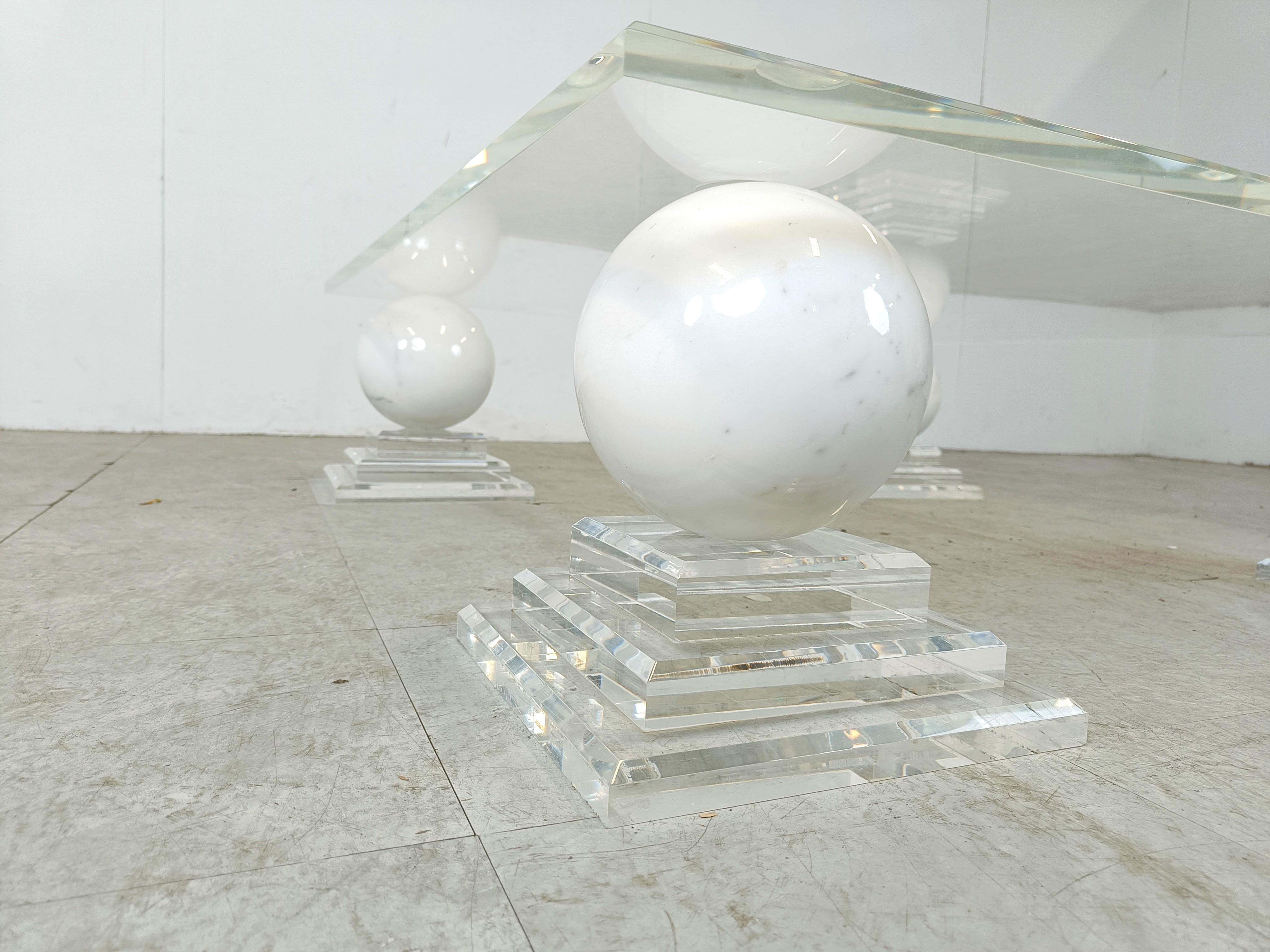 Marble sphere coffee table by Roche Bobois, 1980s 3