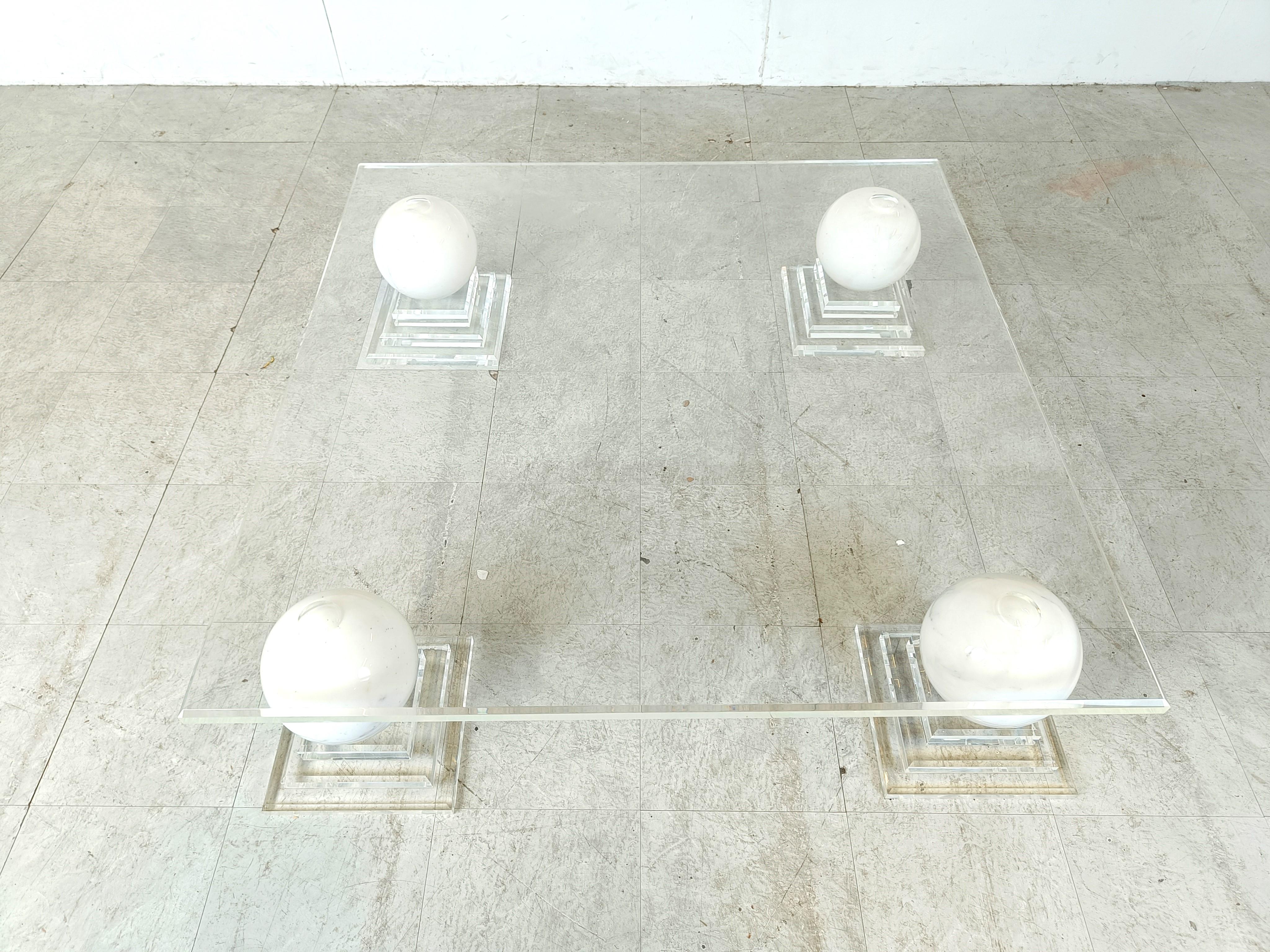 Marble sphere coffee table by Roche Bobois, 1980s In Good Condition In HEVERLEE, BE