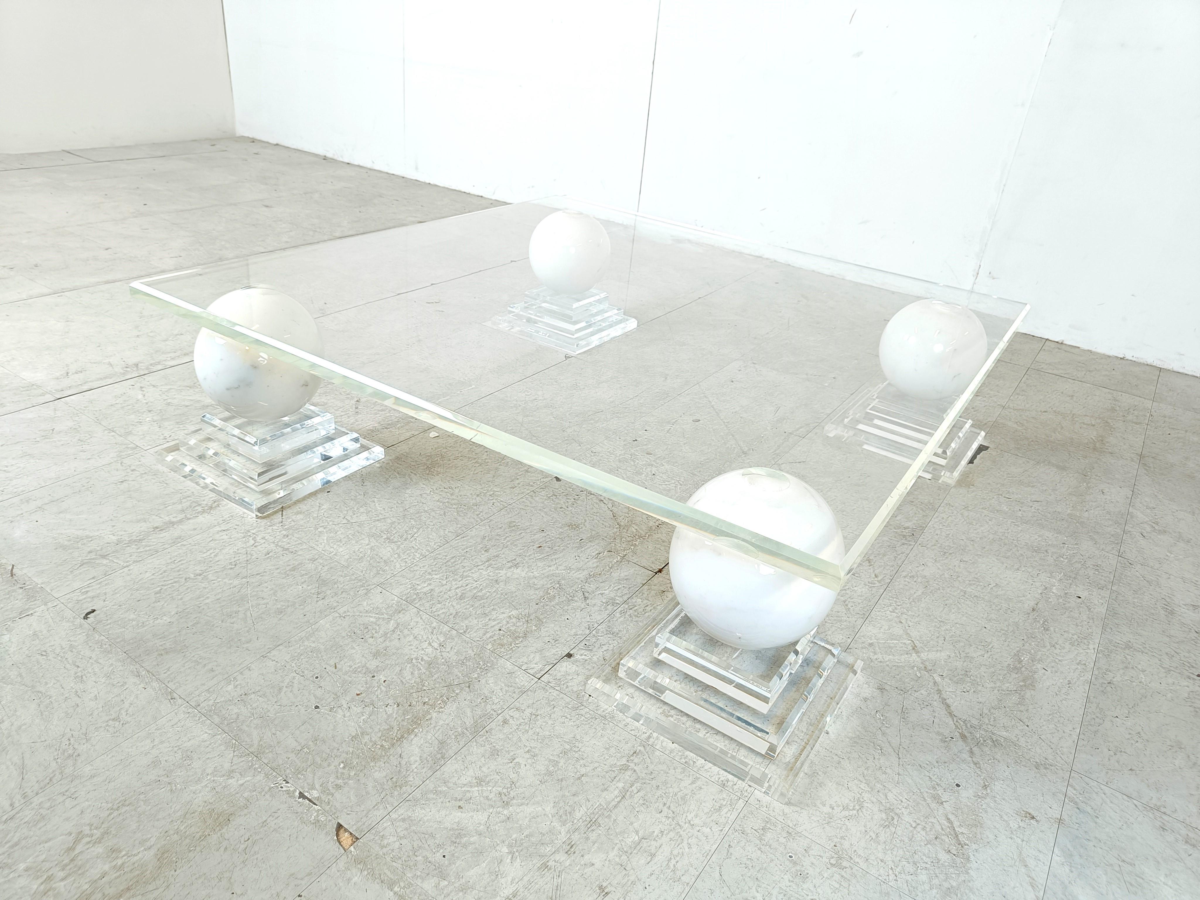 Marble sphere coffee table by Roche Bobois, 1980s 2