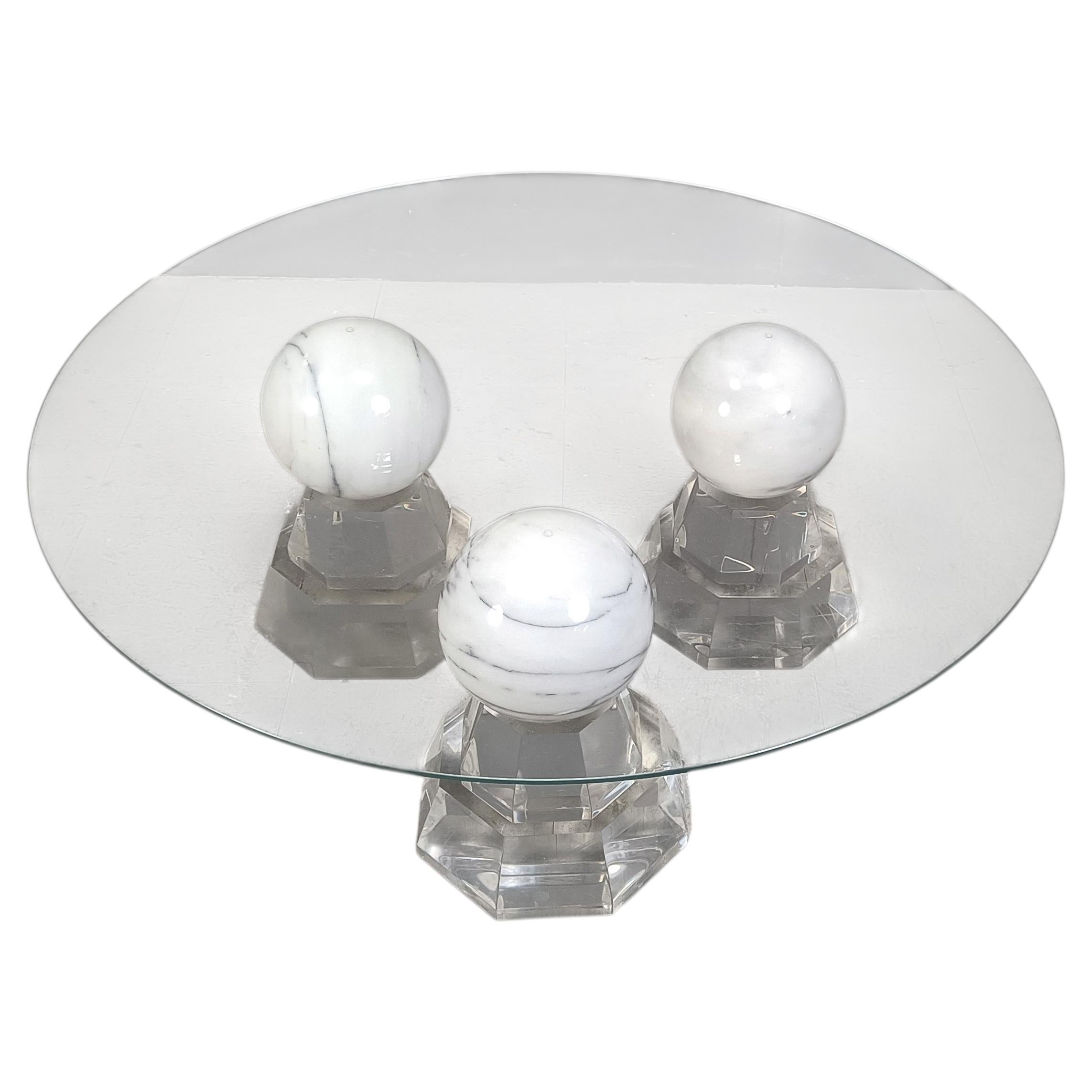 Marble sphere coffee table by Roche Bobois, 1980s For Sale
