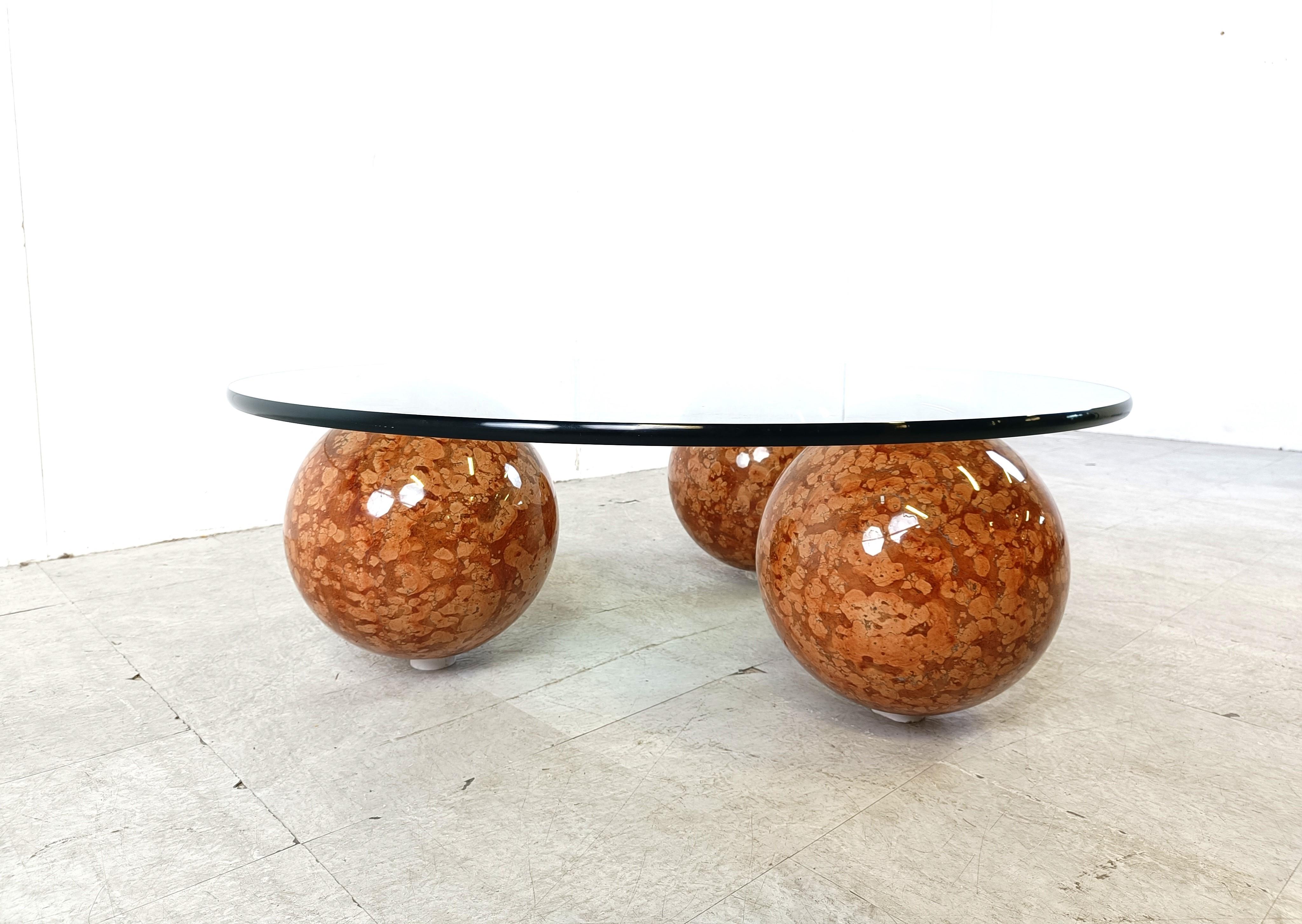 Marble sphere coffee table, italy, 1980s For Sale 2