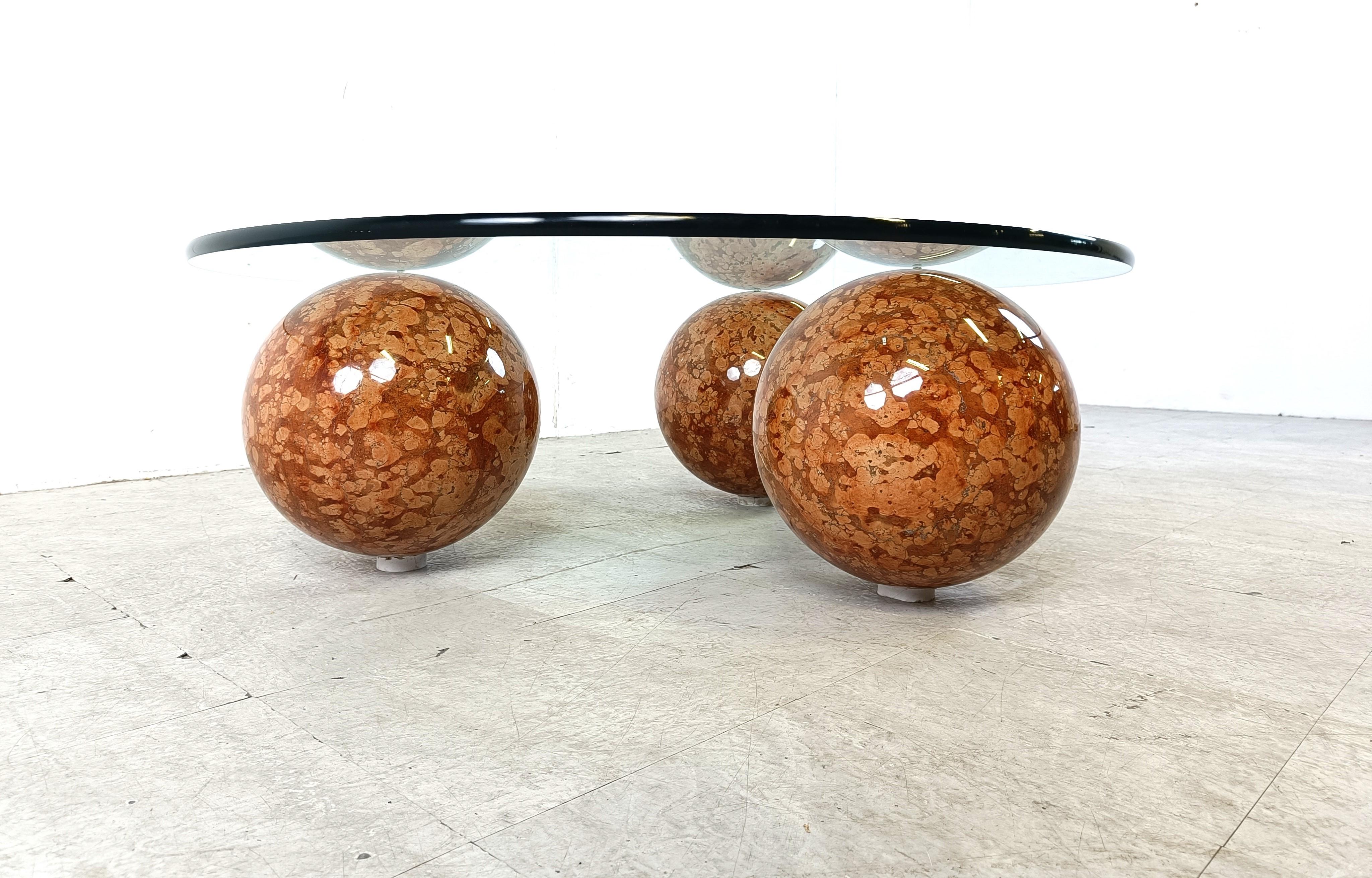 Marble sphere coffee table, italy, 1980s For Sale 3