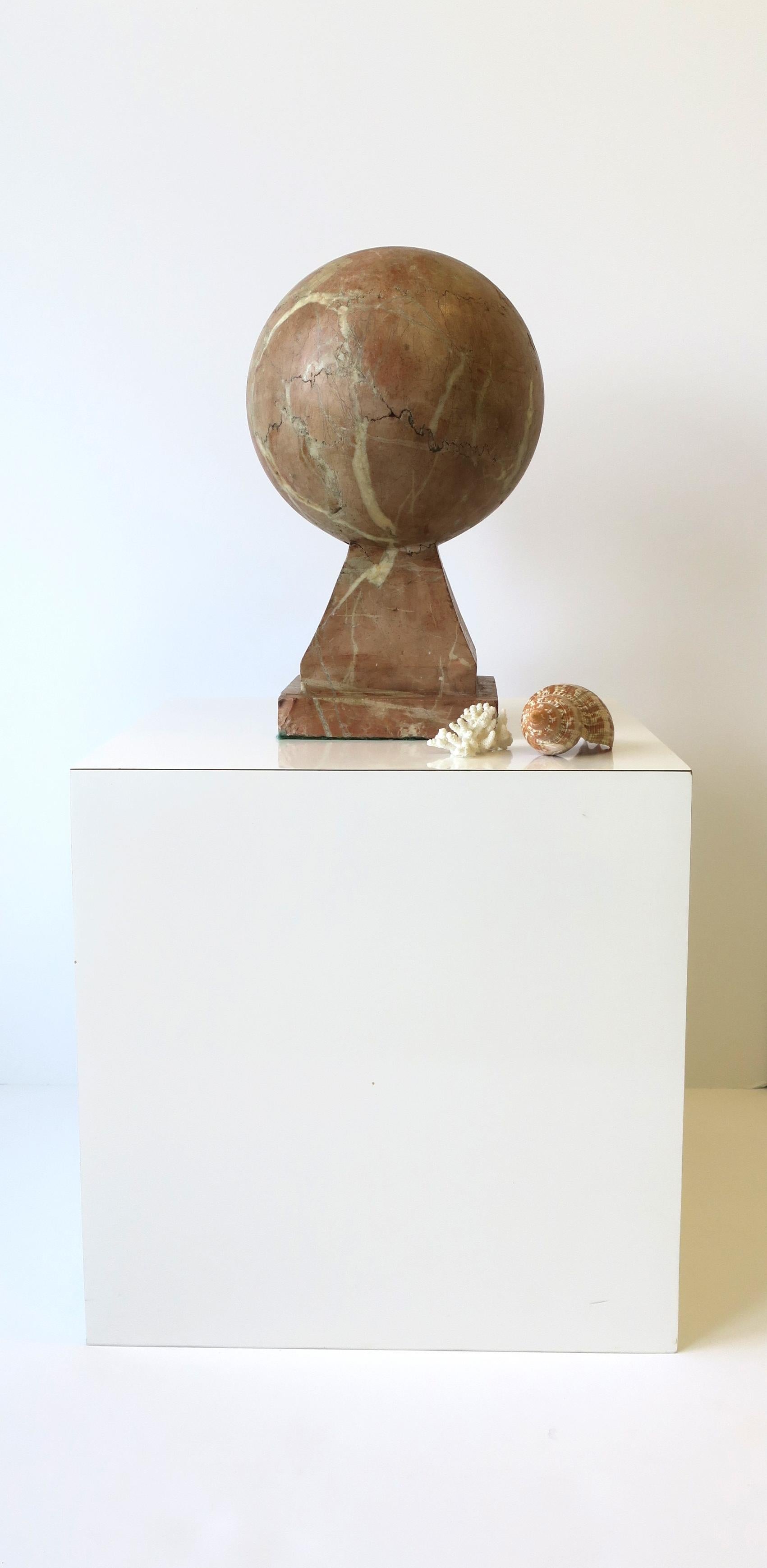 Art Deco Modern Marble Sphere Sculpture For Sale 5