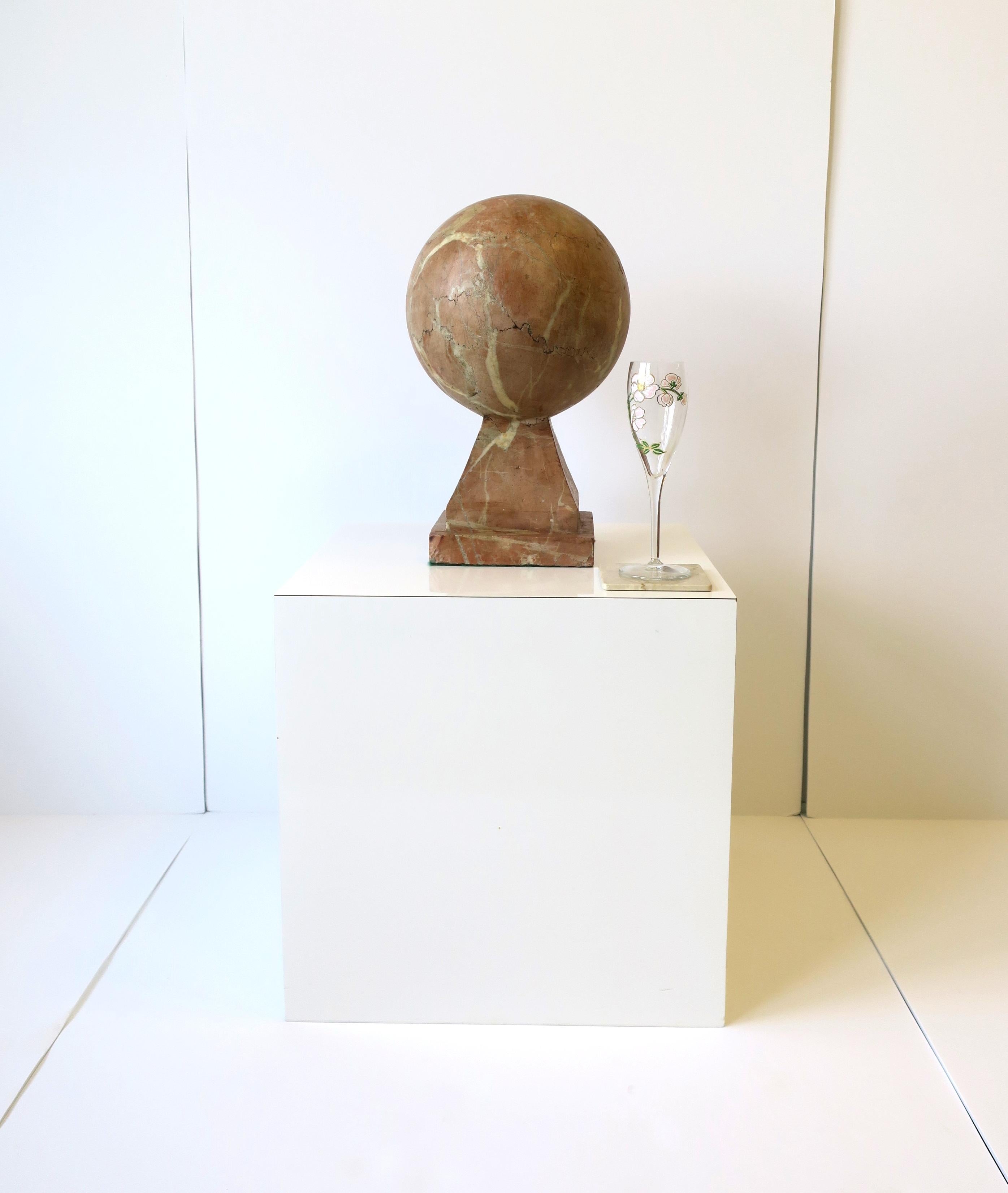 Art Deco Modern Marble Sphere Sculpture For Sale 7