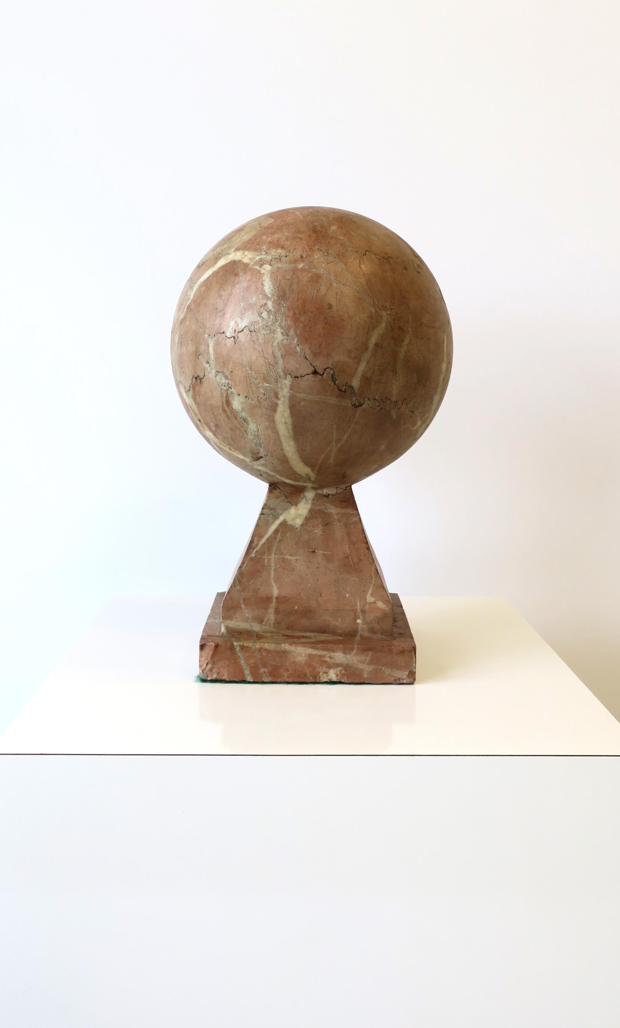 Art Deco Modern Marble Sphere Sculpture For Sale 8
