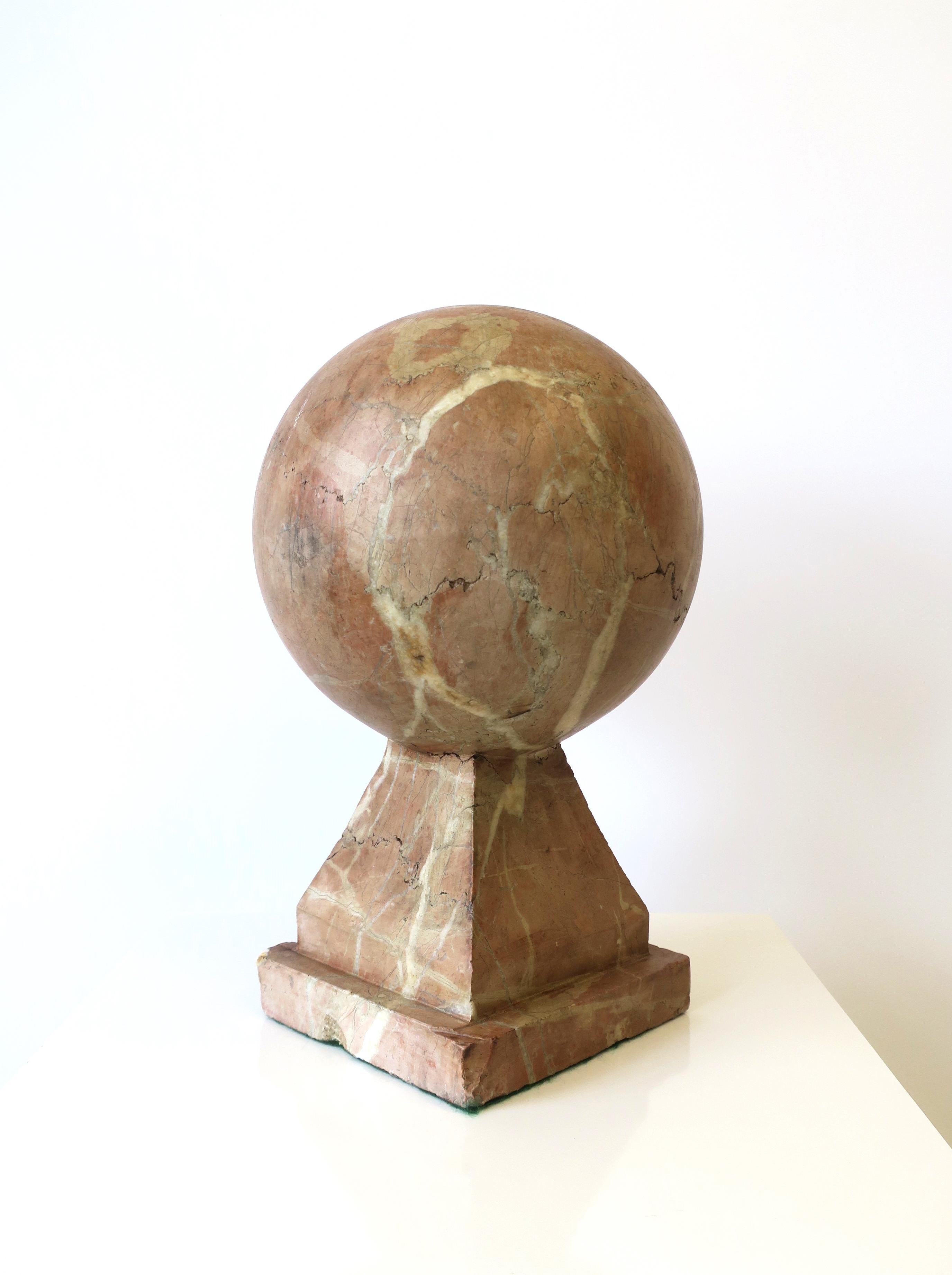 Art Deco Modern Marble Sphere Sculpture For Sale 9