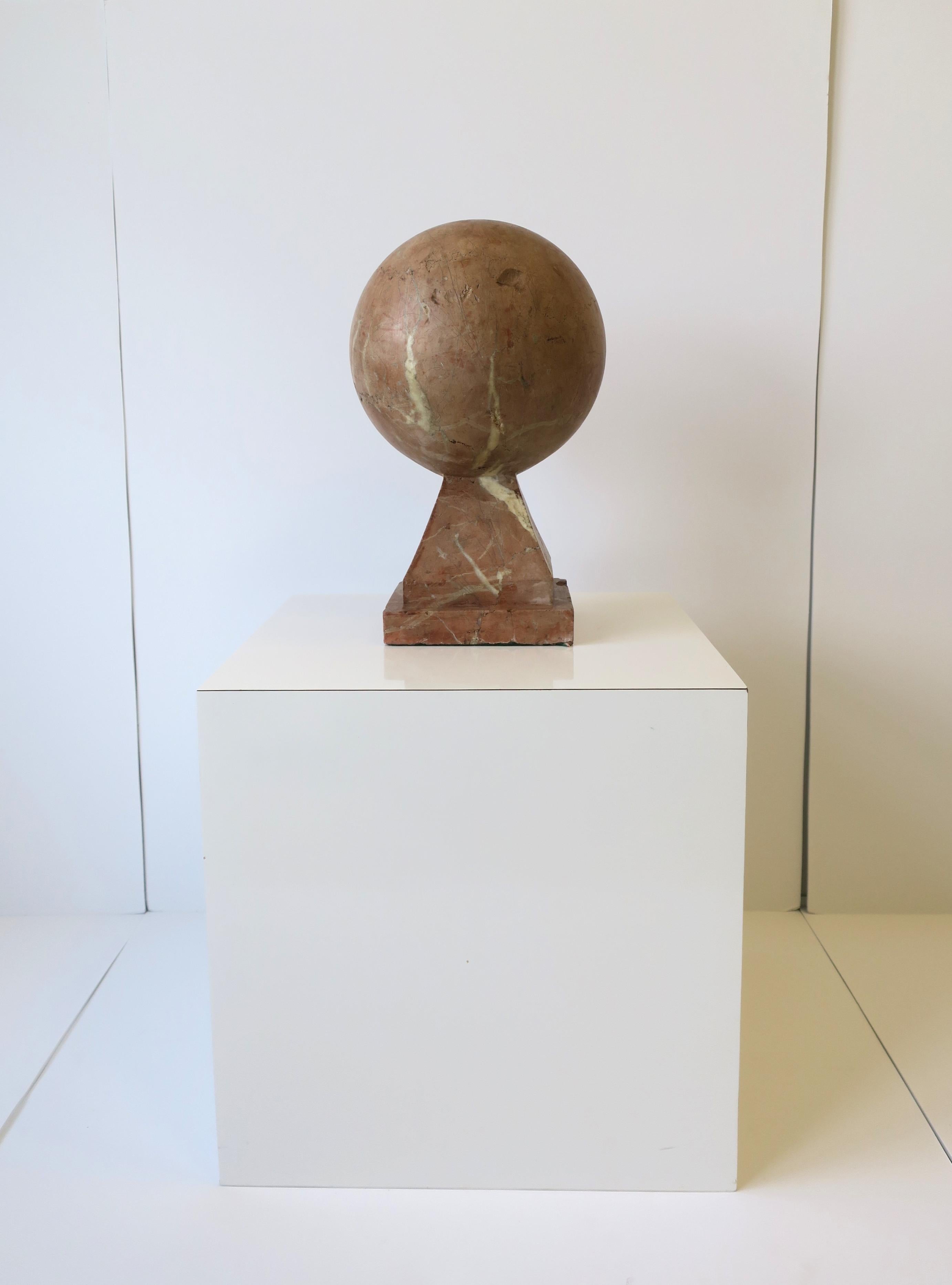 20th Century Art Deco Modern Marble Sphere Sculpture For Sale