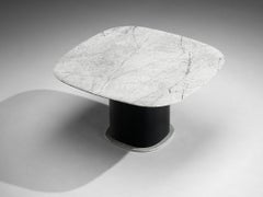 Marble Square Dining Table with Contrasting Base
