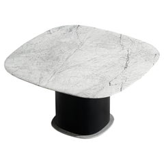 Marble Square Dining Table with Contrasting Base